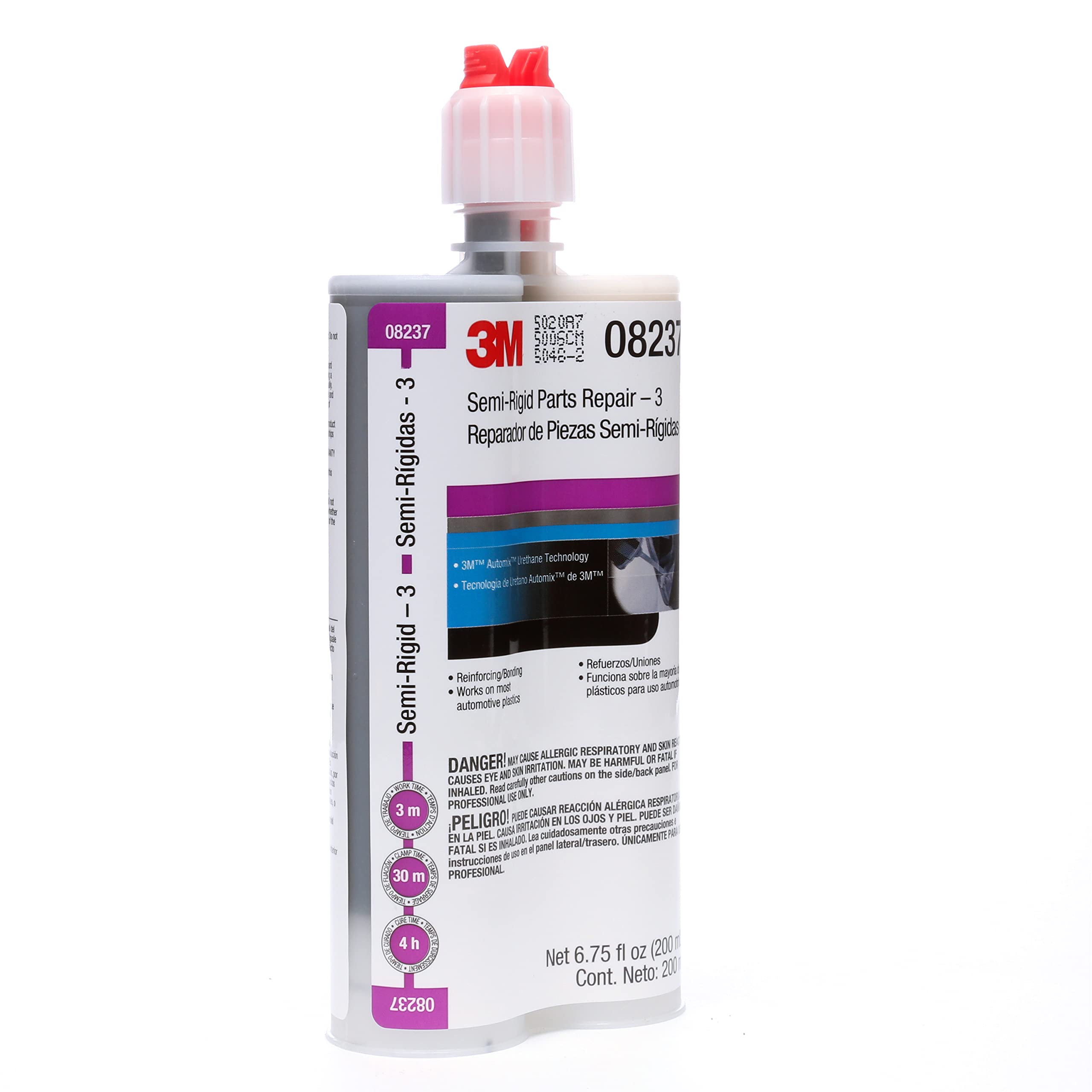 3M Semi-Rigid Parts Repair - 1, 08235, Black, 200 Ml Cartridge