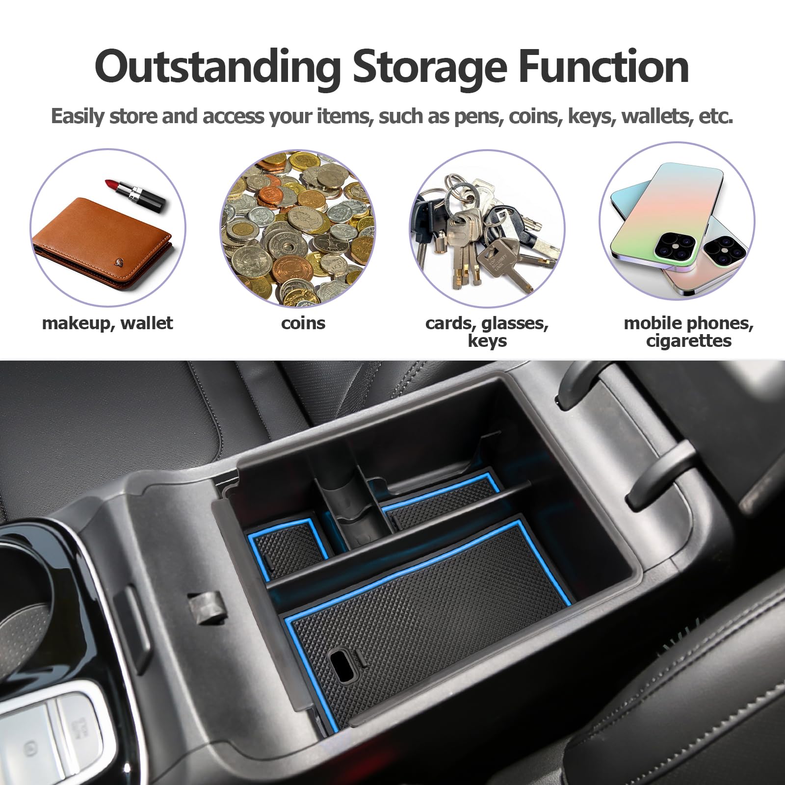 LUWU 2023 2024 Hynudai Tucson Center Console Organizer 2022-2024 Tucson NX4 Armrest Storage 2024 Tucson Console Organizer Tray T