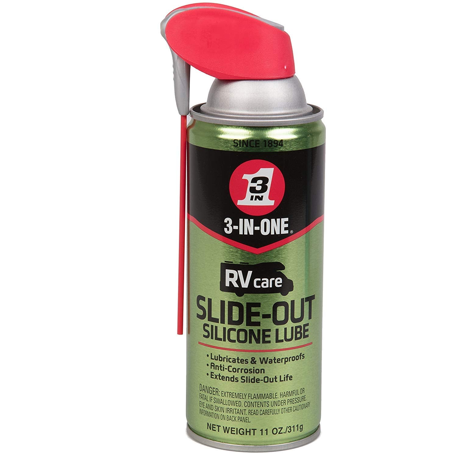 3-IN-ONE RVcare Slide Out Silicone & Window Track Dry Lube - 11 oz. Silicone Formula
