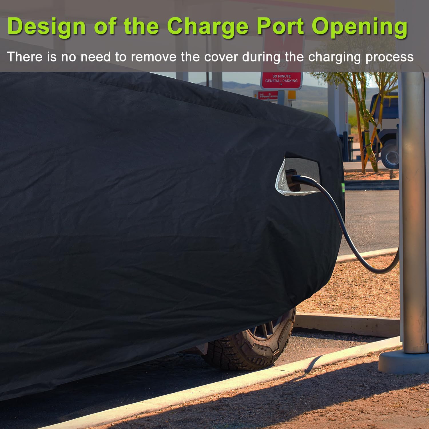 Morhept Truck Cover Custom Fit For Tesla Cybertruck, Waterproof All Weather Lightweight Pickup Car Cover With Zipper Door,All-Se