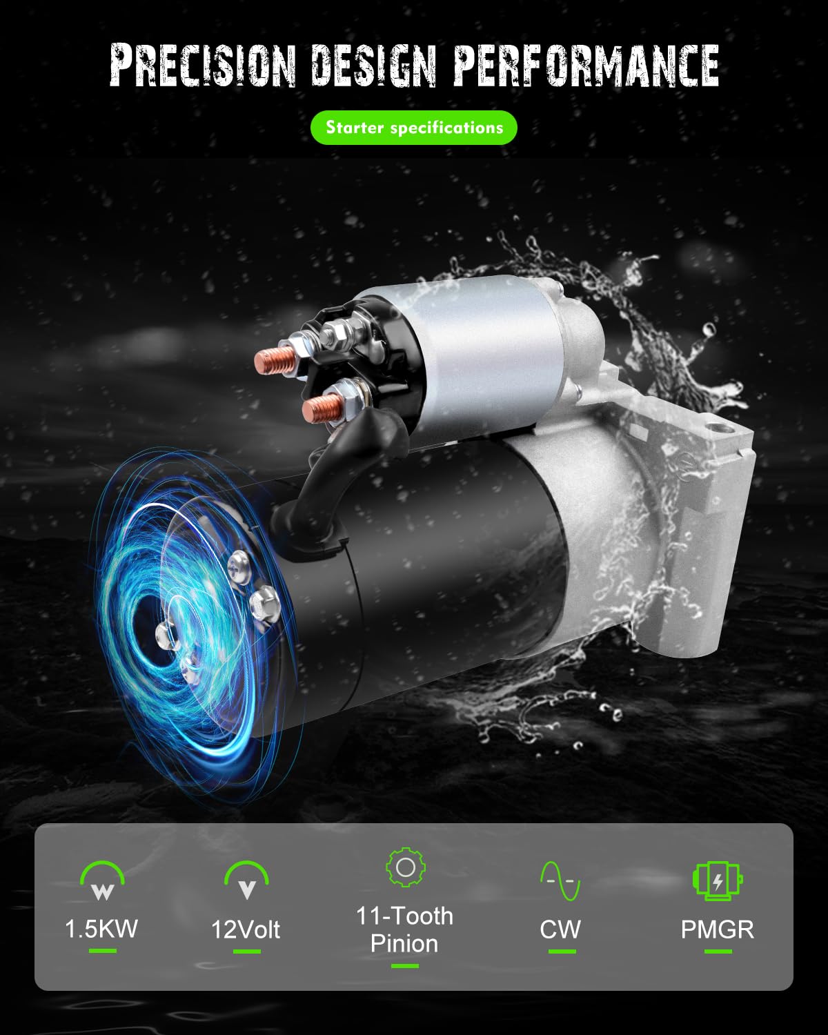 Scitoo Starters Sdr0070 6489N 323-1443 Fit For Chevrolet For Silverado 1500 2001-2003 For Tahoe 2001-2003 4.8L For Express Vans