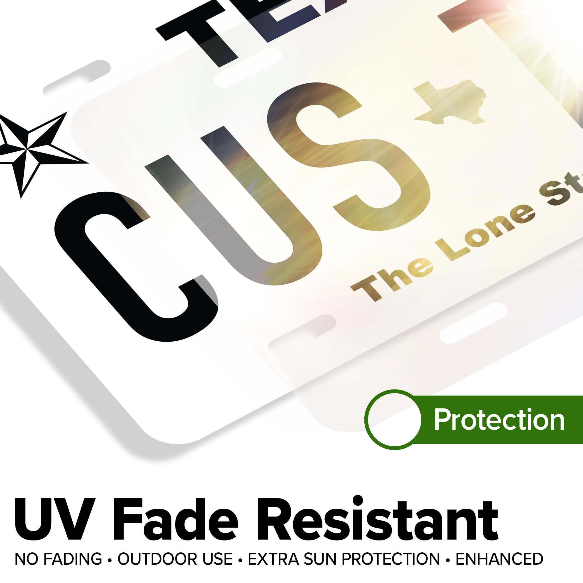 Custom Texas License Plate, Personalized License Plates For Car, 6X12 Inch, Rust-Free Fade Resistant Aluminum, Usa Made By My Si