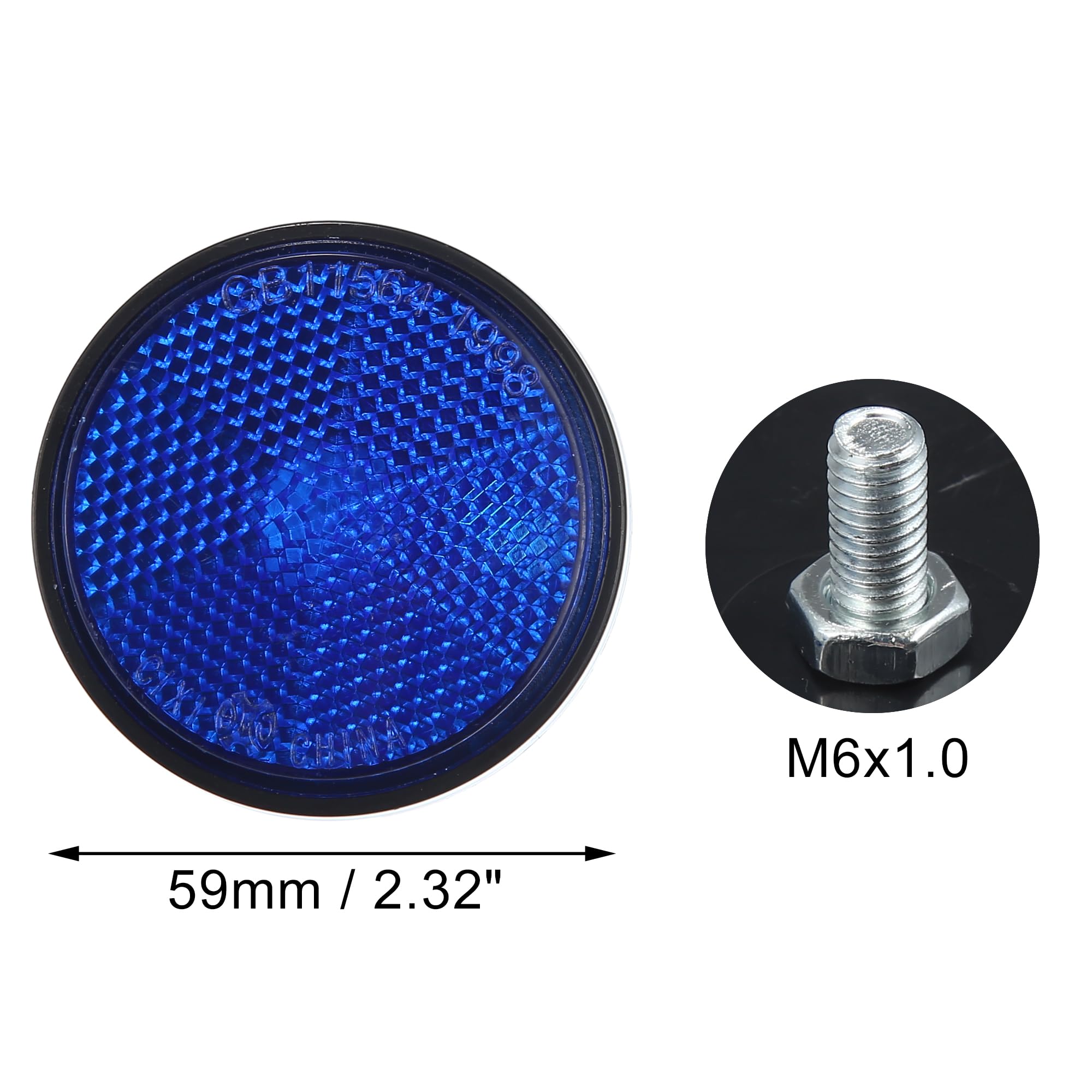 X Autohaux 10 Pcs Universal Round Shape Reflector For Motorcycle Garbage Cans Car Trailer Truck And Bike Blue