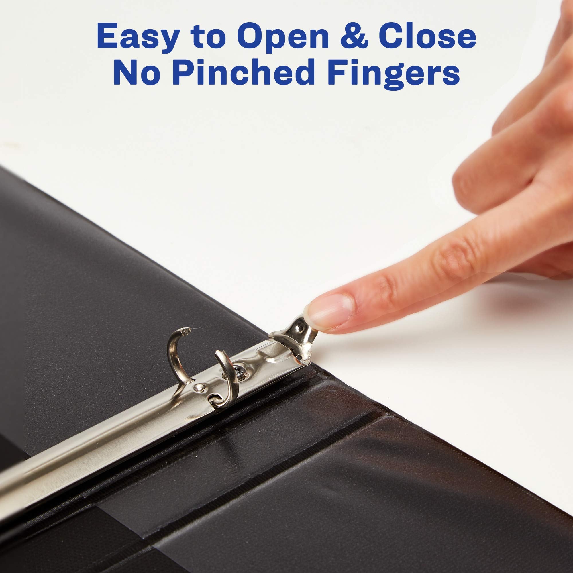 Avery Economy View 3 Ring Binders, 0.5'' Round Rings, 100-Sheet Capacity, Black, 4 Pack (17701)