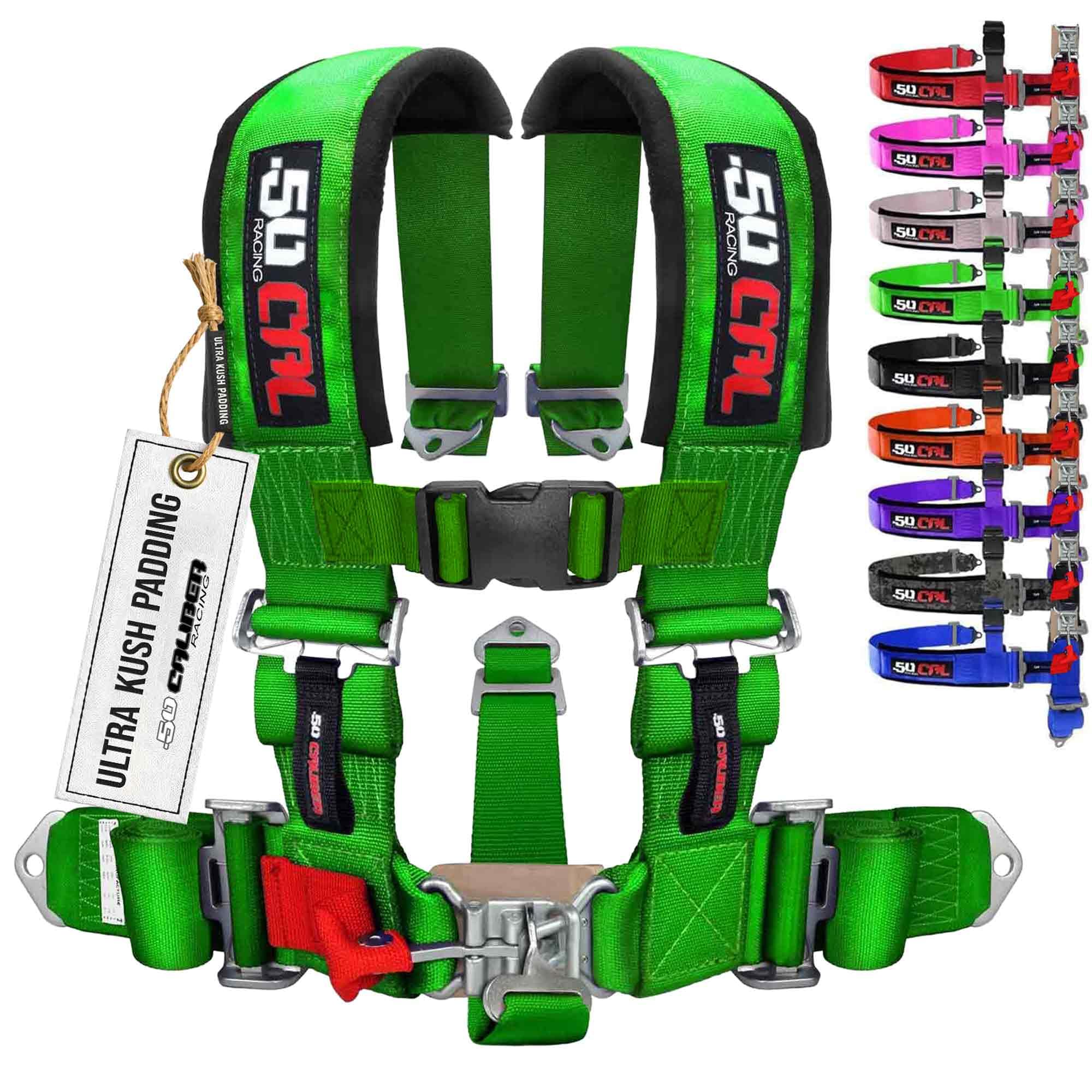 1pc Green 5 Point Harness for Bucket Seat, Latch Release, 9 Color Options, Racing Harness 5 point, Race Car, UTV, RZR [6001A1]