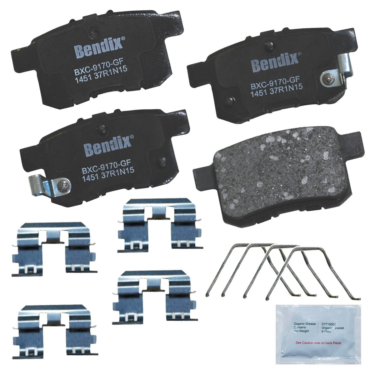 Bendix Priority1 Cfc1451 Ceramic Rear Brake Pads For Acura Tsx 2014-2009, Honda Accord 2017-2008