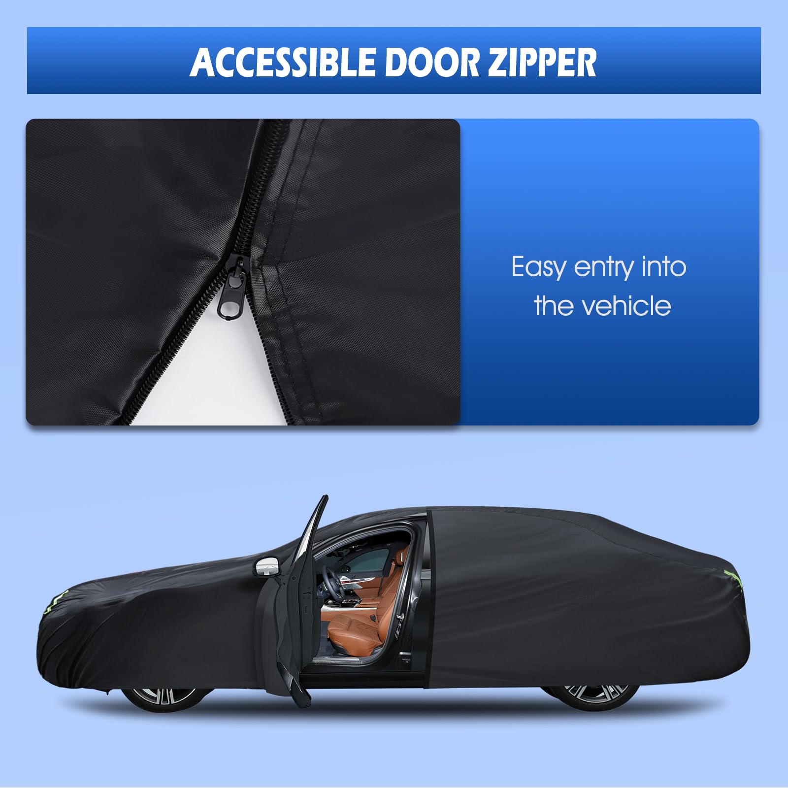 6 Layers Car Cover Waterproof All Weather For Automobiles, Size A4 Universal Fit For Dodge Charger, Lincoln Mkz, Lexus Ls Rain S