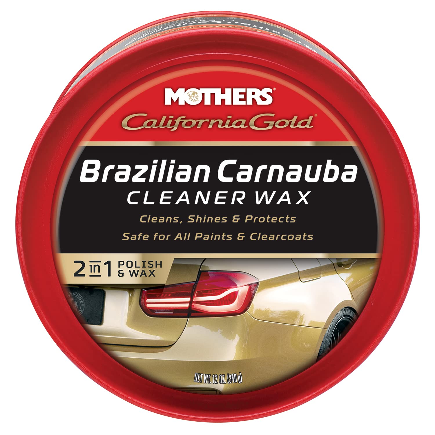 Mothers 05500 California Gold Brazilian Carnauba Cleaner Wax Paste - 12 Oz.