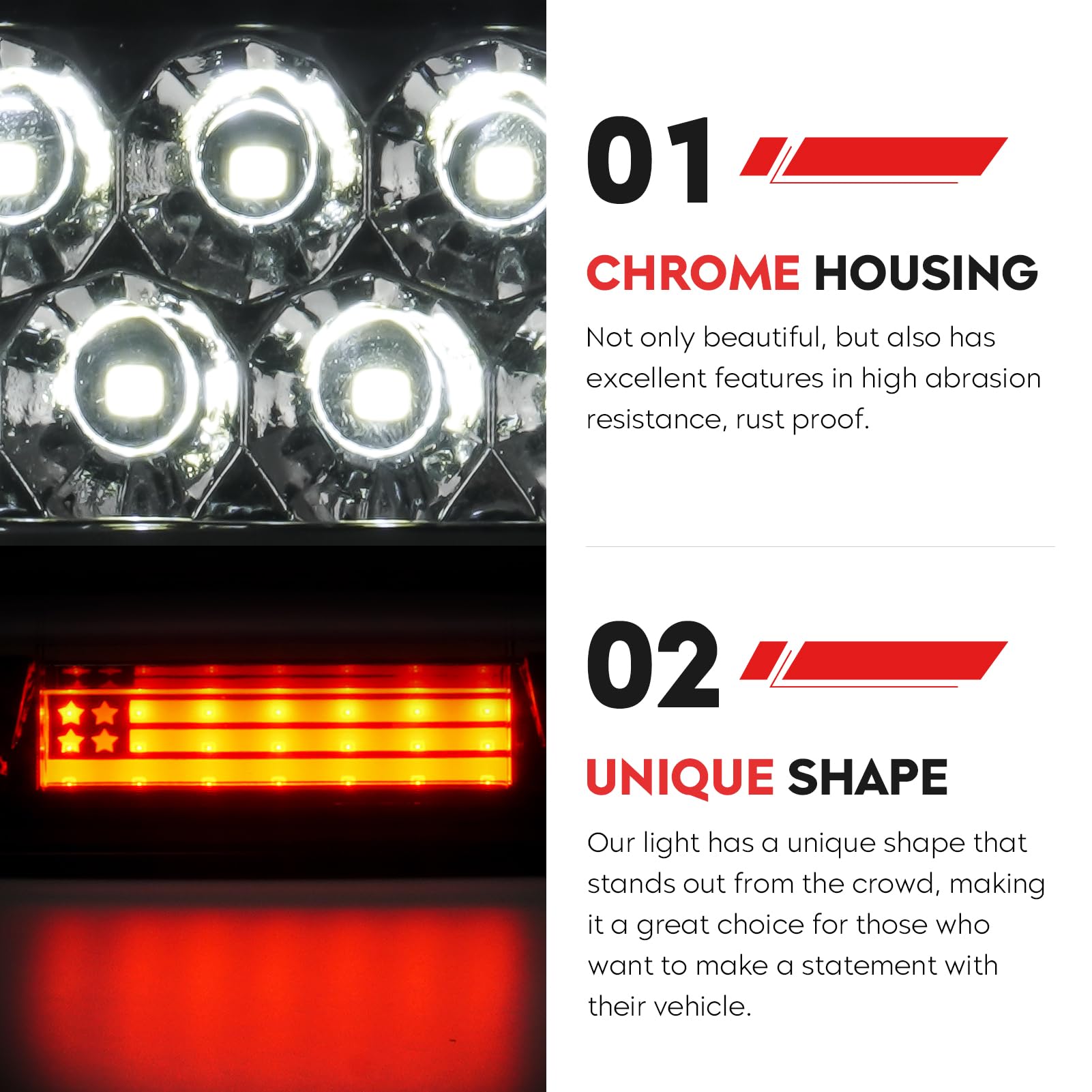 Tresound Led 3Rd Brake Cargo Light For 2002-2008 Dodge Ram 1500; 2003-2009 Dodge Ram 2500 3500, Third Center High Mount Stop Lam