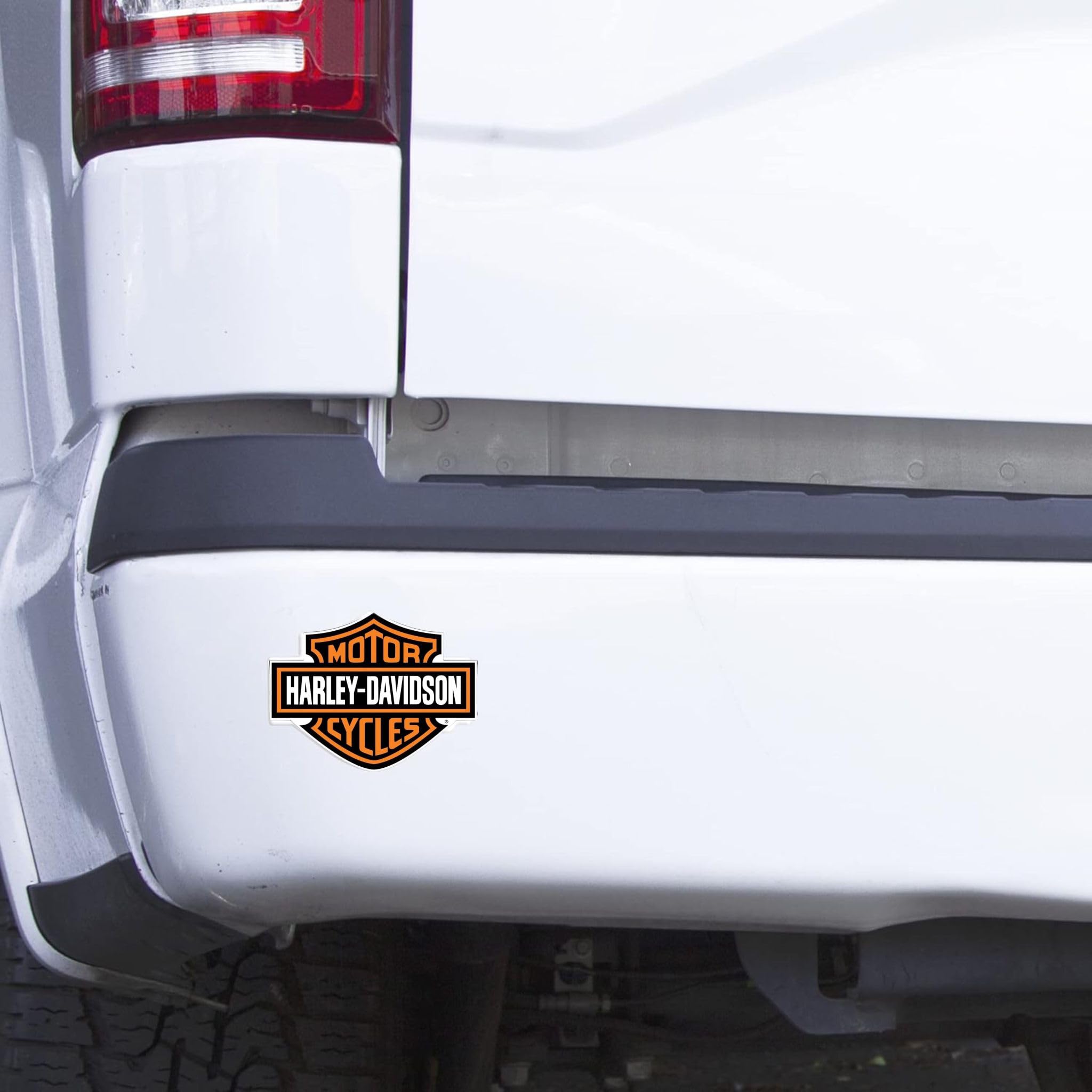 Motorcycle Bar And Shield Design Sticker Vinyl Decal #2 Piece Moto Hd Club 3.5''X4.5'' (Black/White)