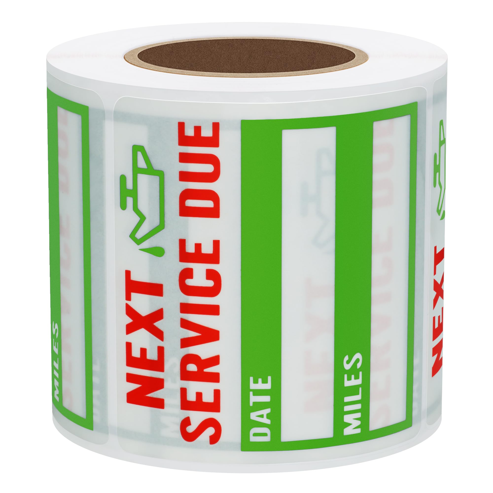 Hybsk 200Pcs Clear Oil Change/Service Reminder Stickers 2 ''X2 '' Premium Quality Oil Change Stickers (Green)