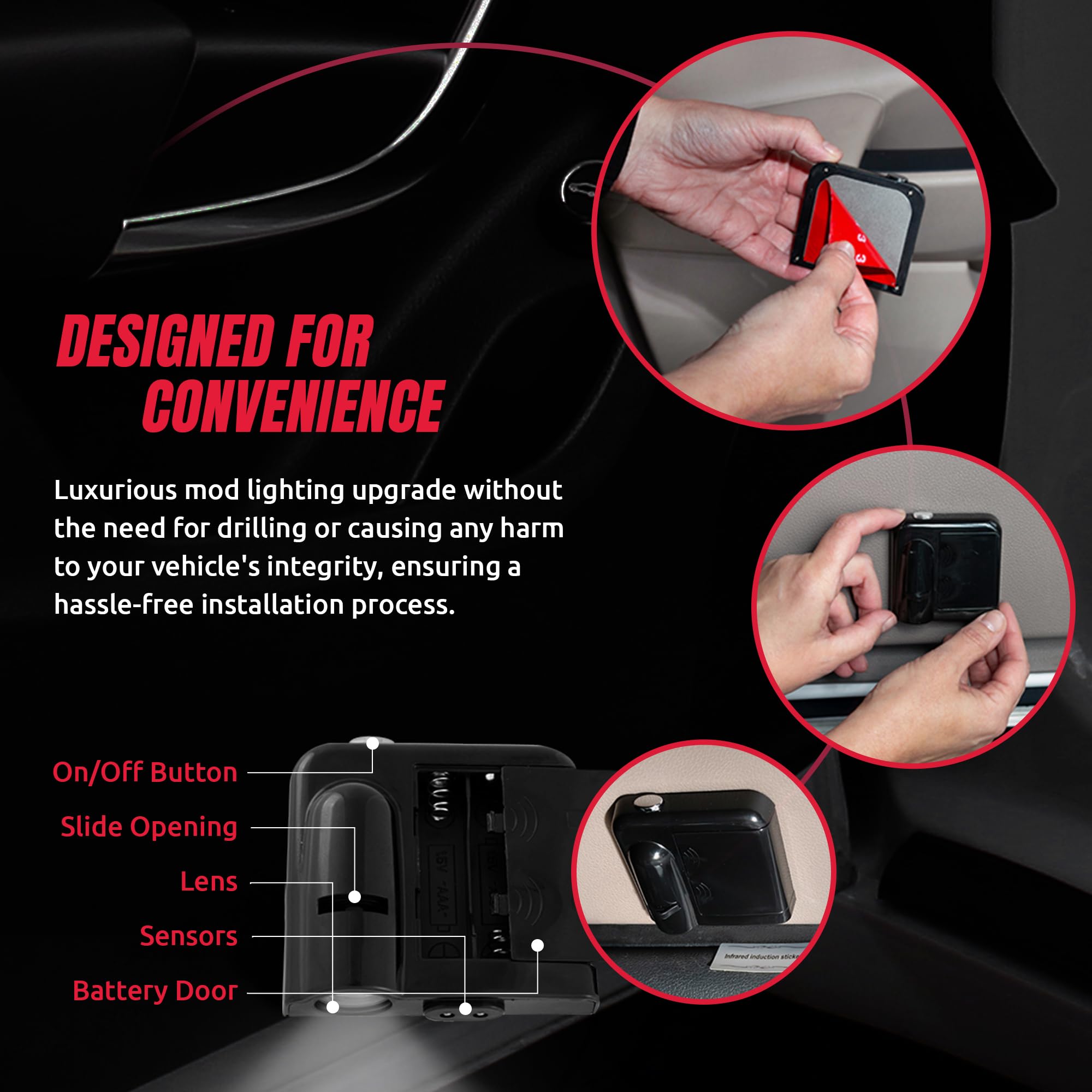 Sporticulture American Football Nebraska Led Car Door Light - Officially Licensed Ncaa Wireless Projector - Show Your Team Pride