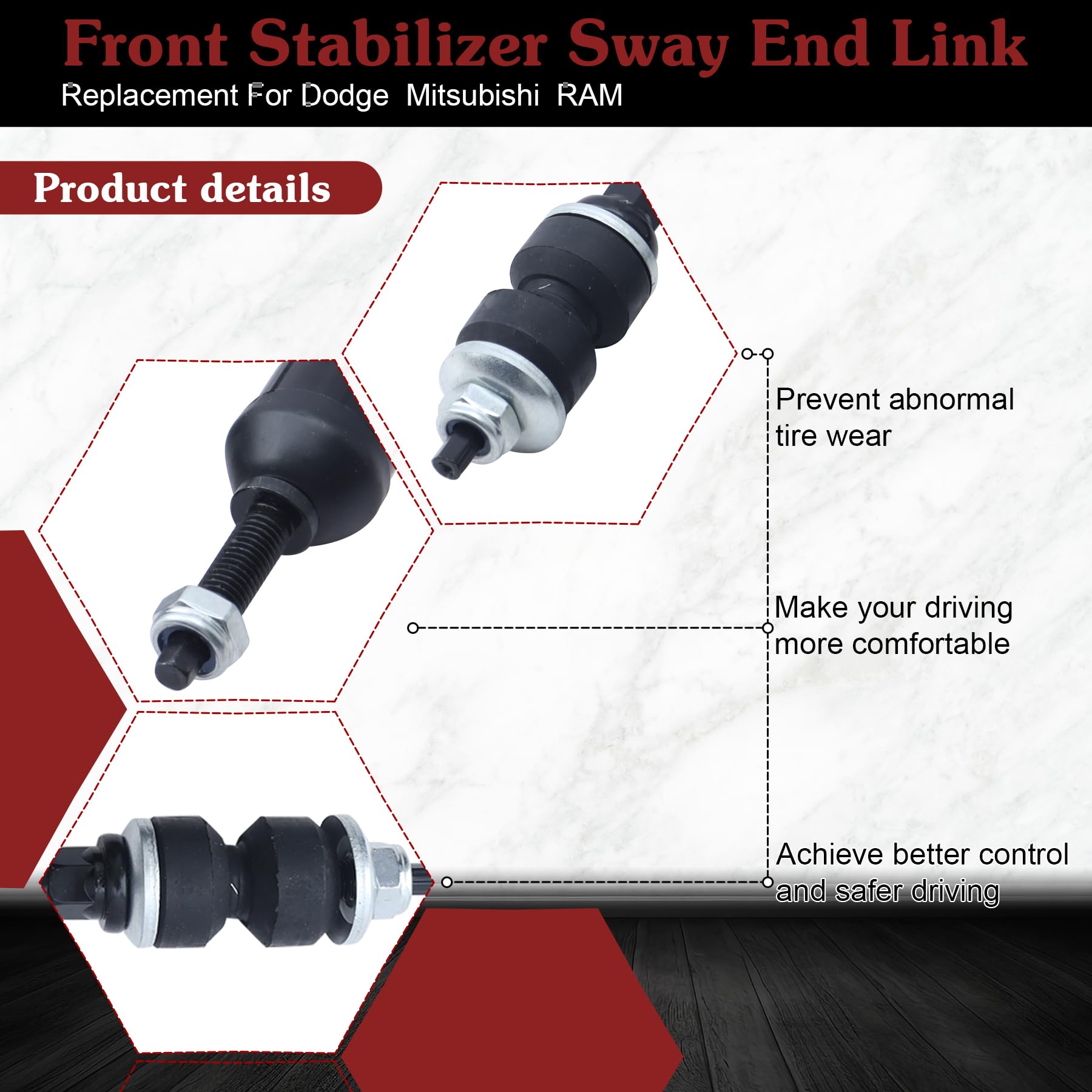 Stiueoav K750263 Sway Bar Link - Front Stabilizer End Link Compatible With 2005-2010 Dakota?2006-2009 Raider?2011 Dakota