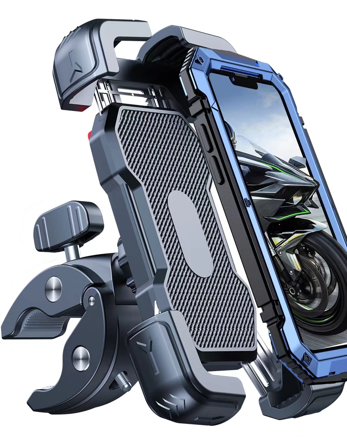 Bovemanx Motorcycle Phone Mount Holder, [150mph Wind Anti-Shake][7.2inch Big Phone Friendly] Bike Phone Holder, Motorcycle Handl