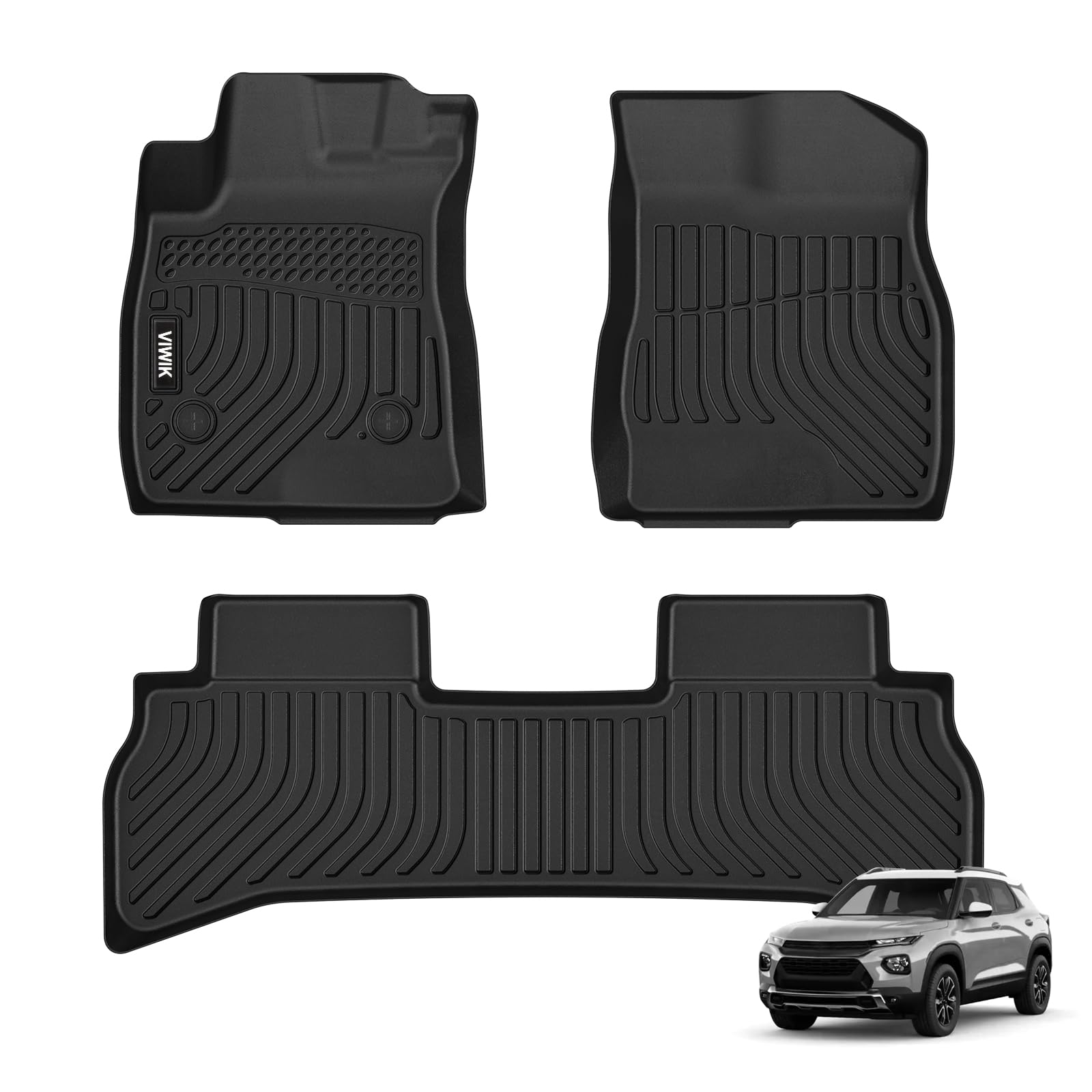 VIWIK Floor Mats Fit for Chevrolet Trailblazer FWD 2021 2022 2023 2024, TPE Rubber Car Mats All Weather Custom Floor Liners for 