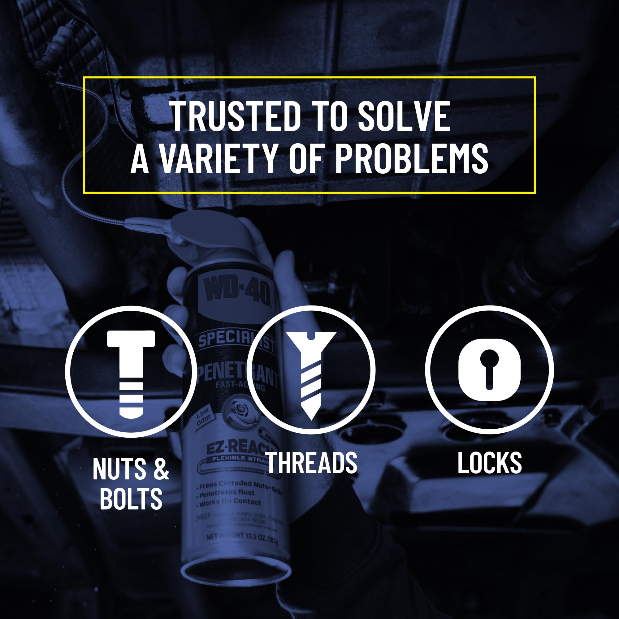 Wd-40 Original Formula With 8-Inch Ez-Reach Flexible Straw 14.4 Oz And Wd-40 Specialist Penetrant With 8-Inch Ez-Reach Flexible