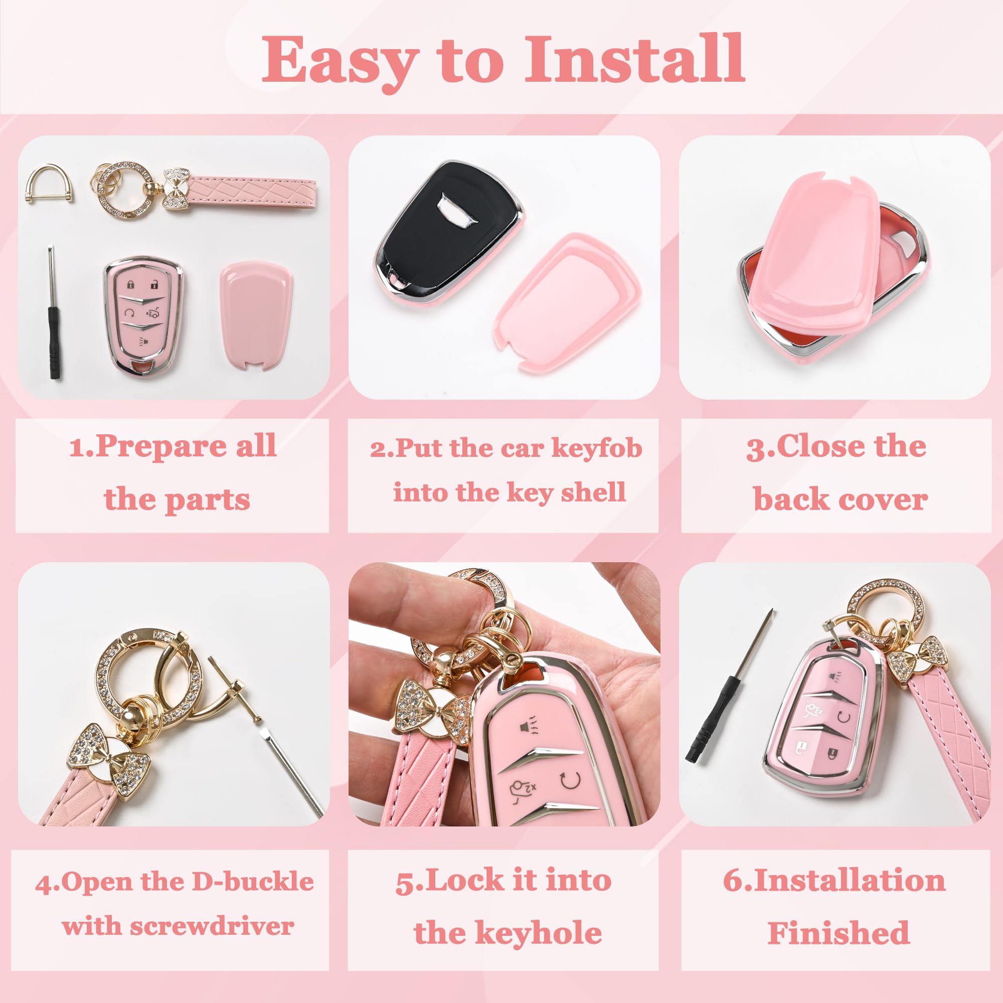 TECARATE for Hyundai Key Fob Cover - 5 Button Soft TPU Key Case Protector Fit for Hyundai Ioniq 6 Grandeur GN7, KONA, Elanrtra,