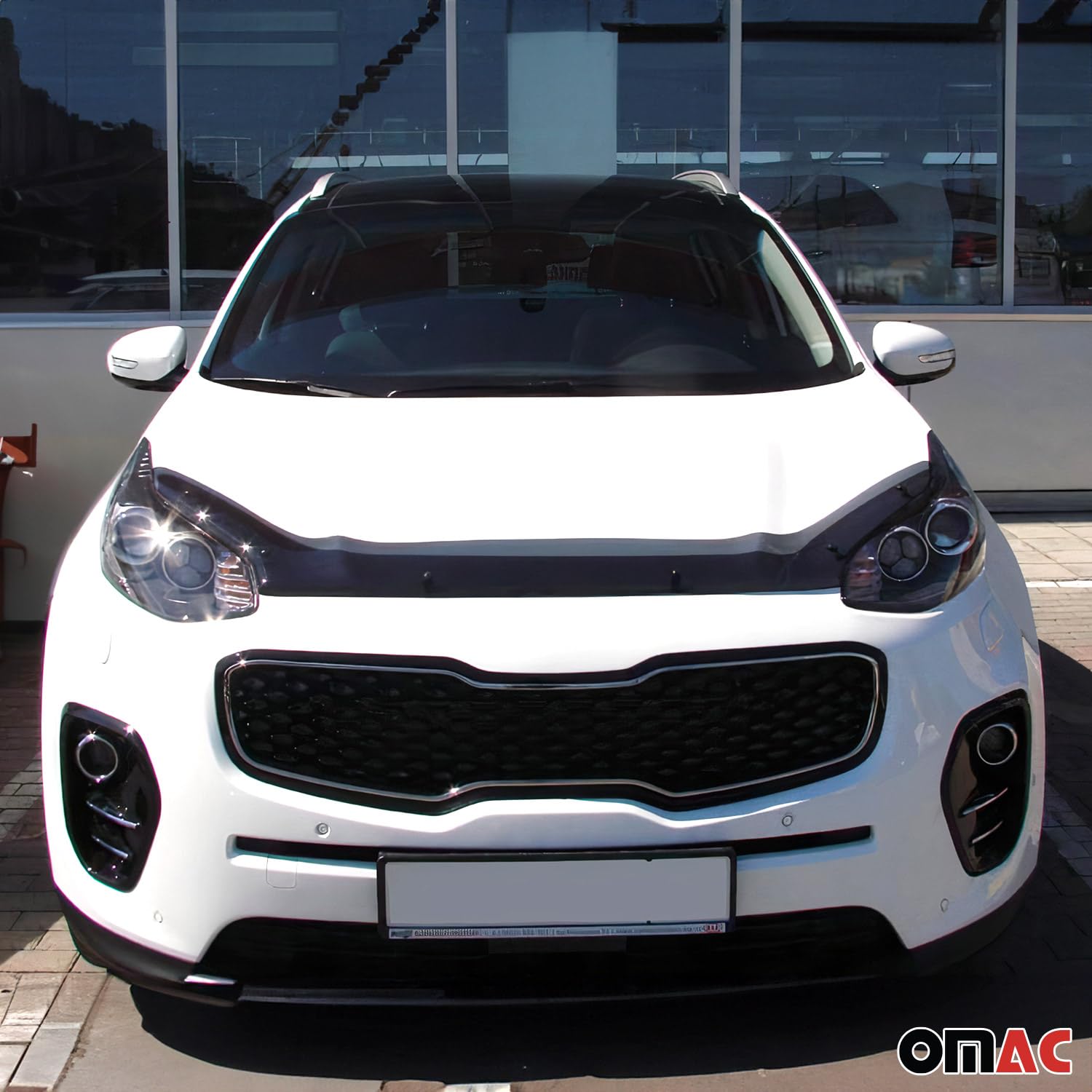 Omac Front Bug Shield Hood Deflector Guard Fits Kia Sportage 2017-2022 Black Smoke