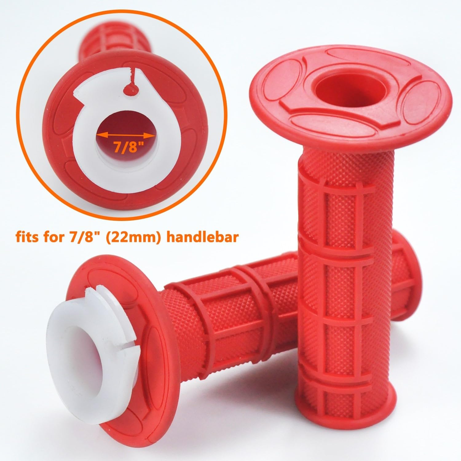 Holato 22Mm 7/8 Throttle Handle Grips Cable Clamp On Off Switch For Coleman Ct100U Ct200U Baja Doodlebug Db30 Mb165 Mb200 50Cc 90Cc 110Cc 125Cc Ssr Coolster Apollo Crf50 Pit Dirt Bike (Red)