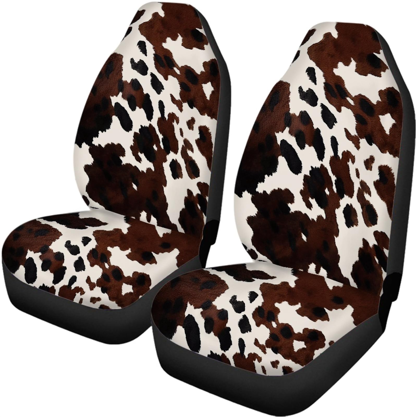 Wanyint Cows Print Car Seat Cover Full Set of 2pc Breathable Front Seat Cover Protector Auto Interior Accessories for Travel Vac