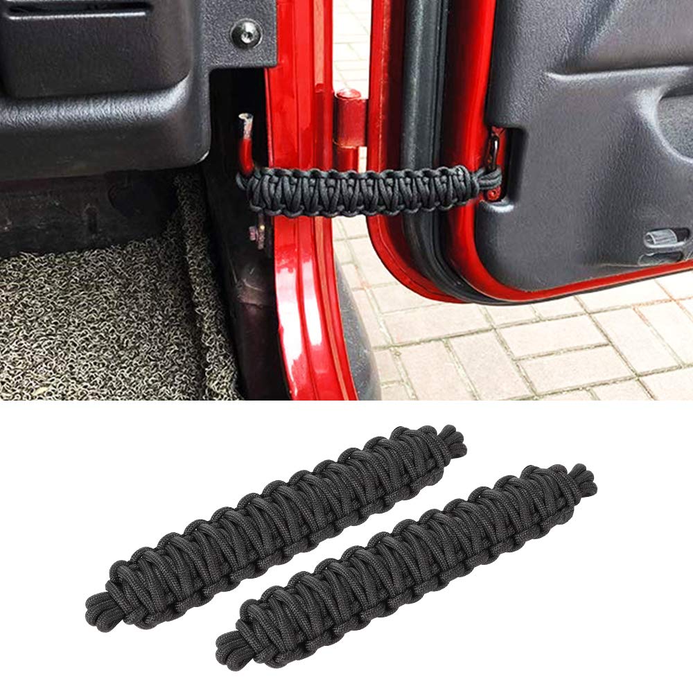 Savadicar Door Limiting Straps Swing Door Check Limiter For 1987-2022 Jeep Wrangler Yj Tj Jk Jku Jl Jlu & Gladiator Jt 2/4 Door, Interior Accessories, Black