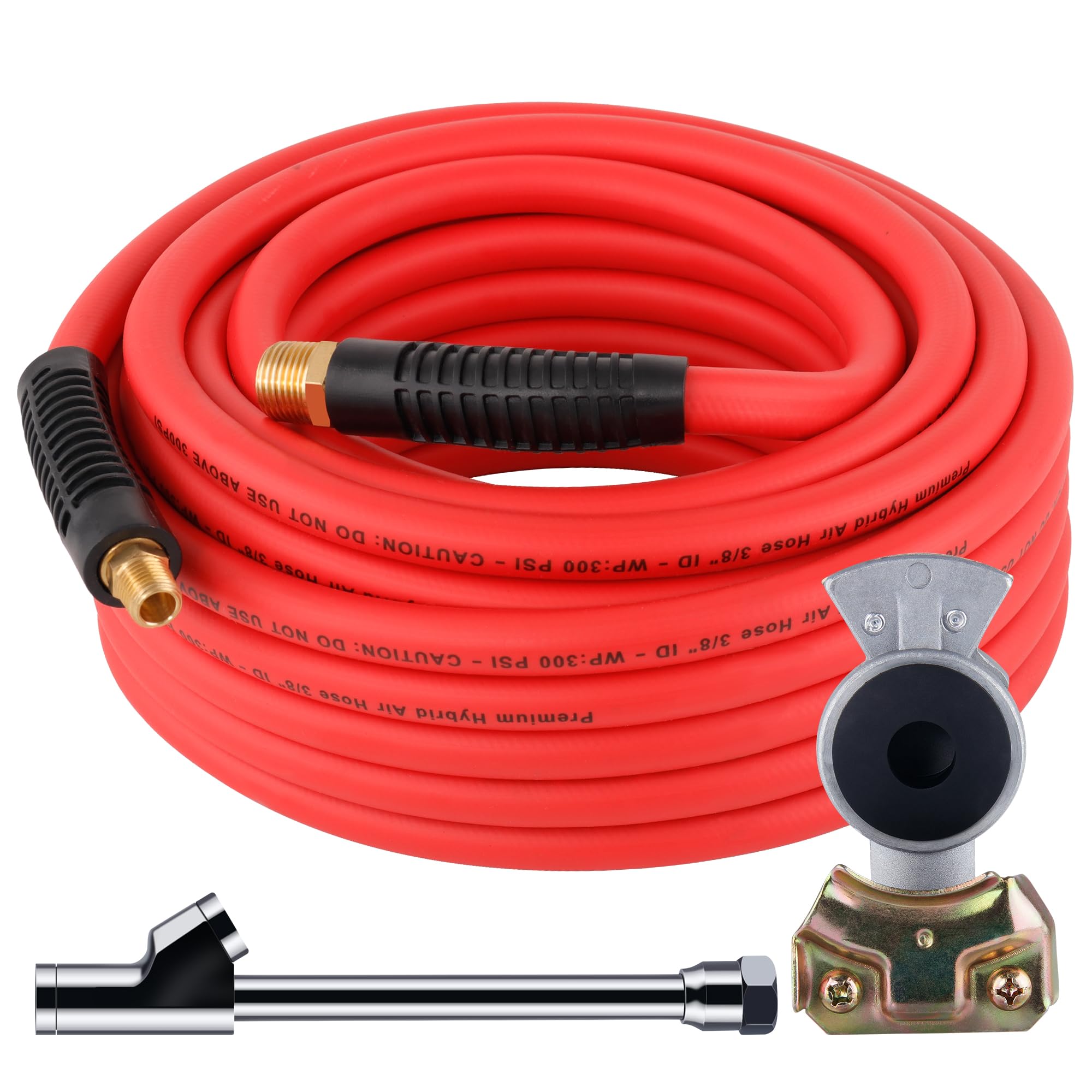 Dazakoot Truck Tire Inflator Kit, Heavy Duty 3/8    X 50Ft Hybrid Air Hose, 1/2    Npt End For Universal Glad Hand, 1/4    Npt E