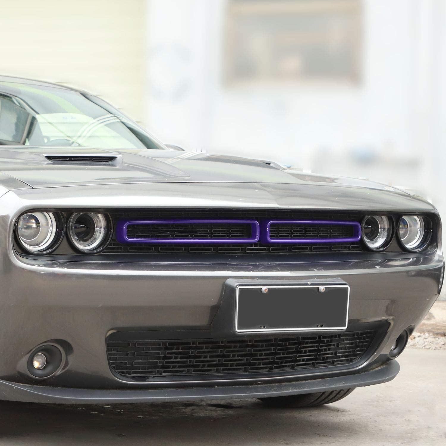 Voodonala For Challenger Front Grille Inserts For 2015-2024+ Dodge Challenger Exterior Accessories, Abs Purple 2Pcs