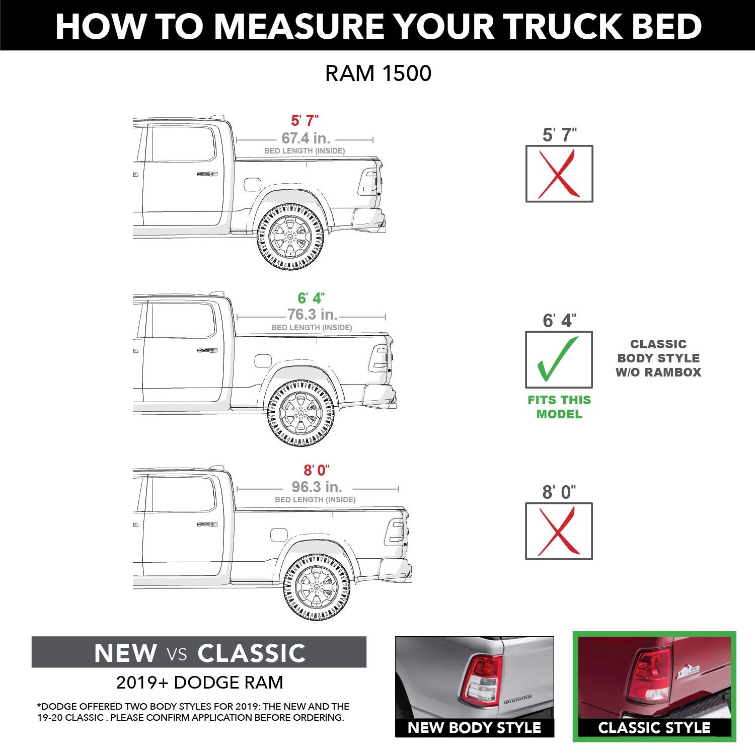 Gator Fx Hard Quad-Fold Truck Bed Tonneau Cover | 8828203 | Fits 2002 - 2025 Dodge Ram W/O Rambox 6' 4'' Bed (76.3'')