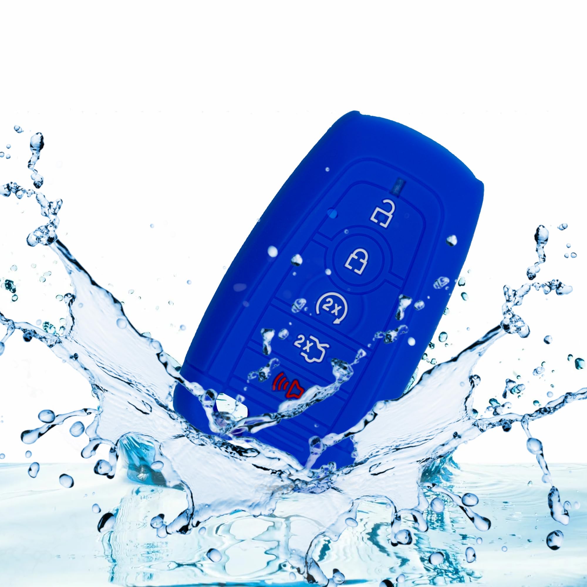 Autobase Silicone Key Fob Cover For 2025 2024 Ford Explorer Bronco Expedition Mustang F-150 Raptor Fusion F150 F250 F350 F450 F5