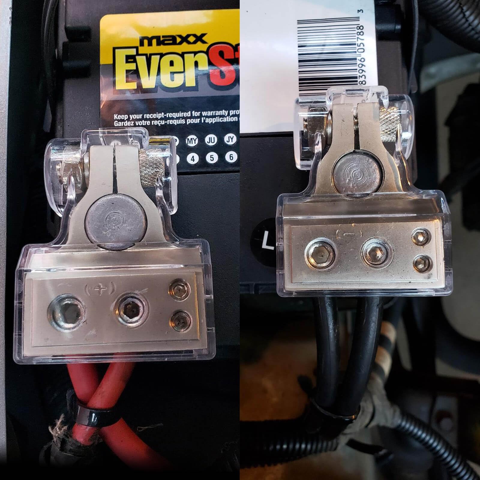 Corotc Battery Terminals, 0/4/8/10 Gauge Awg Positive Negative Battery Terminal Connectors, With 2 Clear Covers And Shims,Auto C