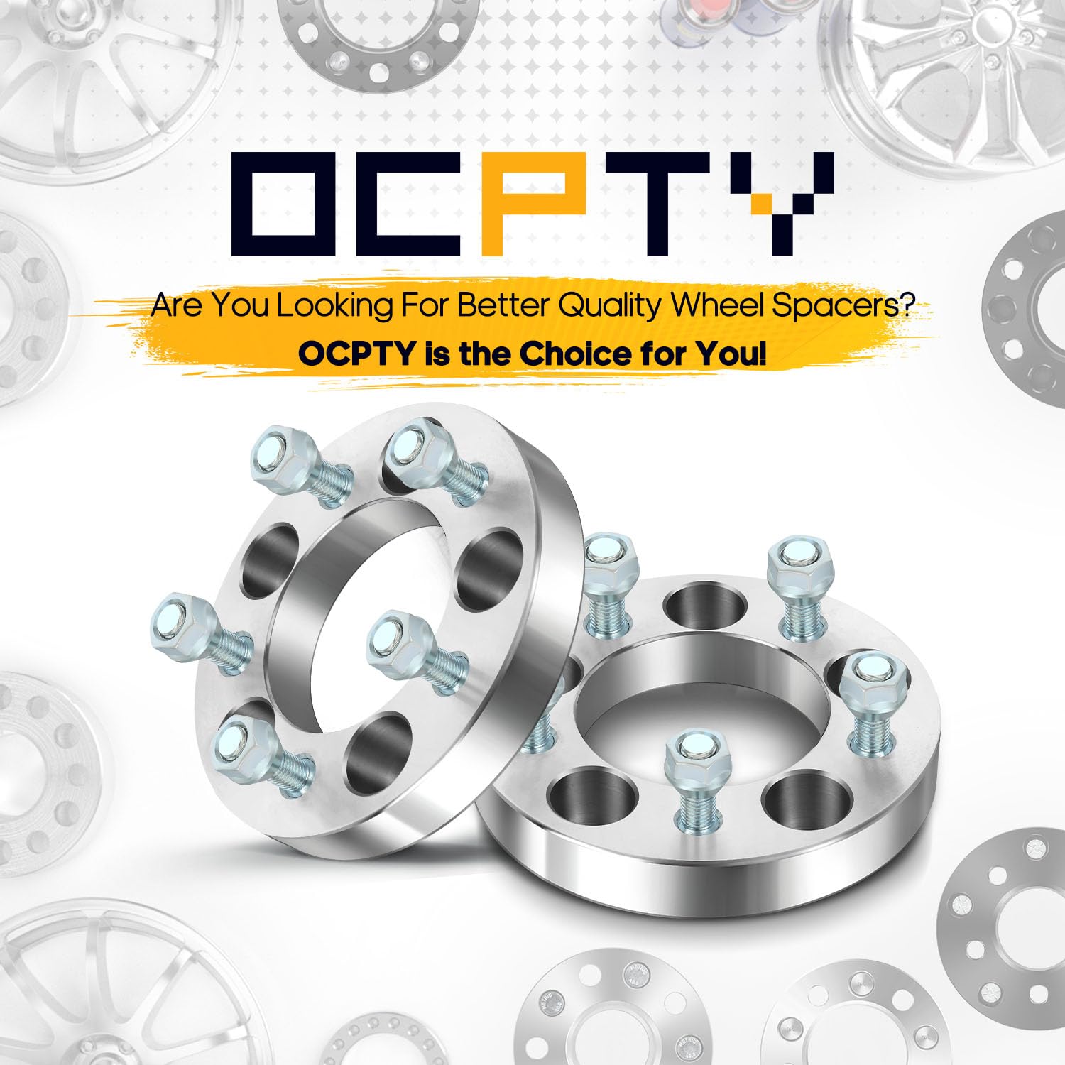 Ocpty 2Pcs 1 Inch (25Mm) Wheel Spacers 5 Lug 5X4.75 To 5X4.75 (5X120.65) With 12X1.5 Studs Fits For Corvette Wheel Spacers For C