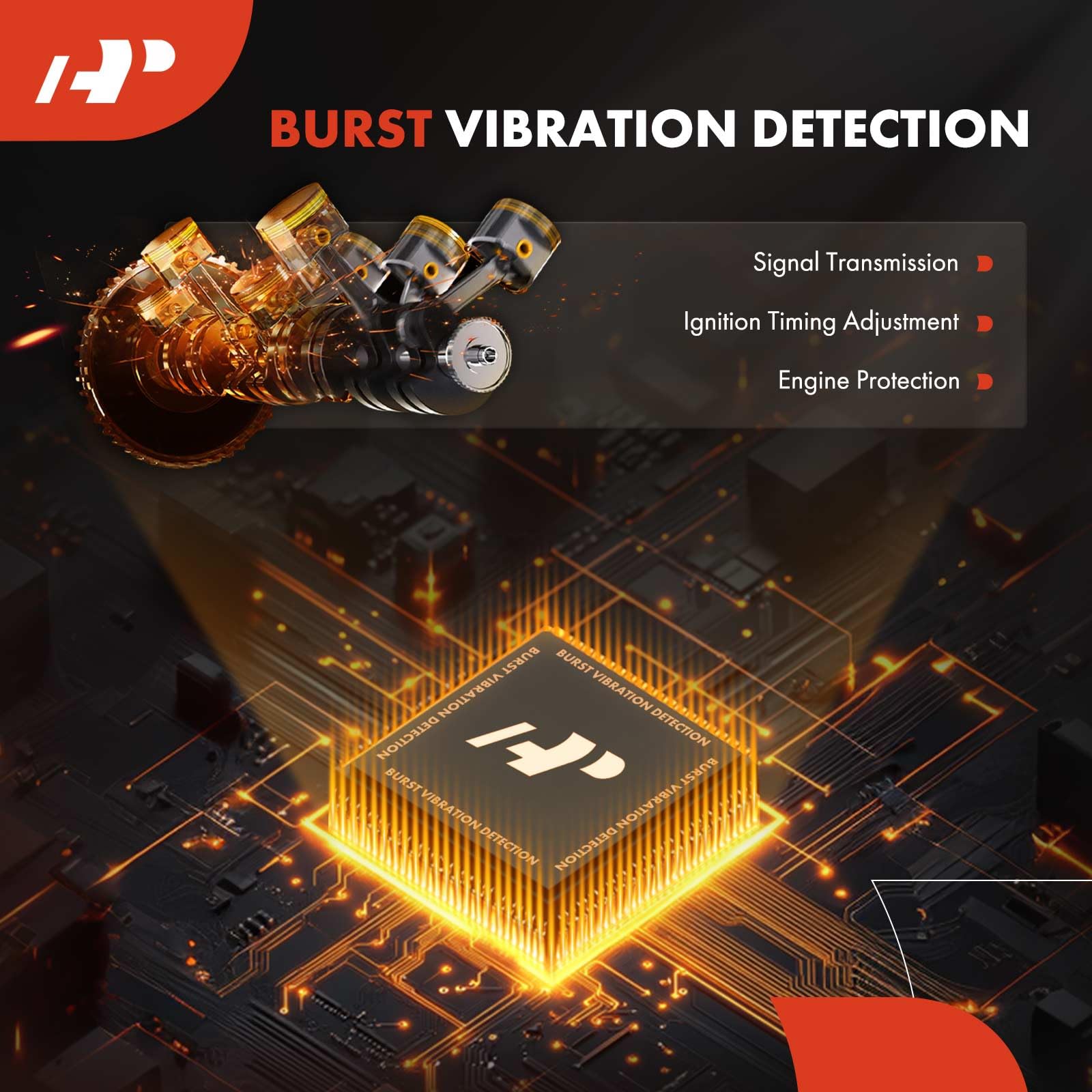 A-Premium Knock Sensor Compatible with Honda Civic 2006-2011, S2000 2006-2009 & Acura CSX 2006-2011, L4 2.0L 2.2L, Replace# 30530-PRC-003, 30530PRC003