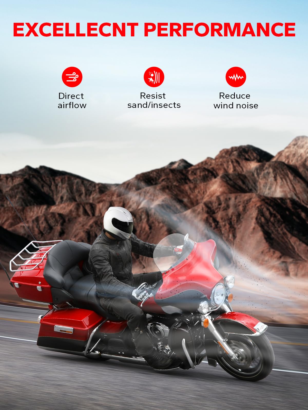 Amazicha Clear 13'' Windshield Round Windscreen Wind Splitter Wind Deflector Compatible for 1996-2013 Harley Davidson Touring El