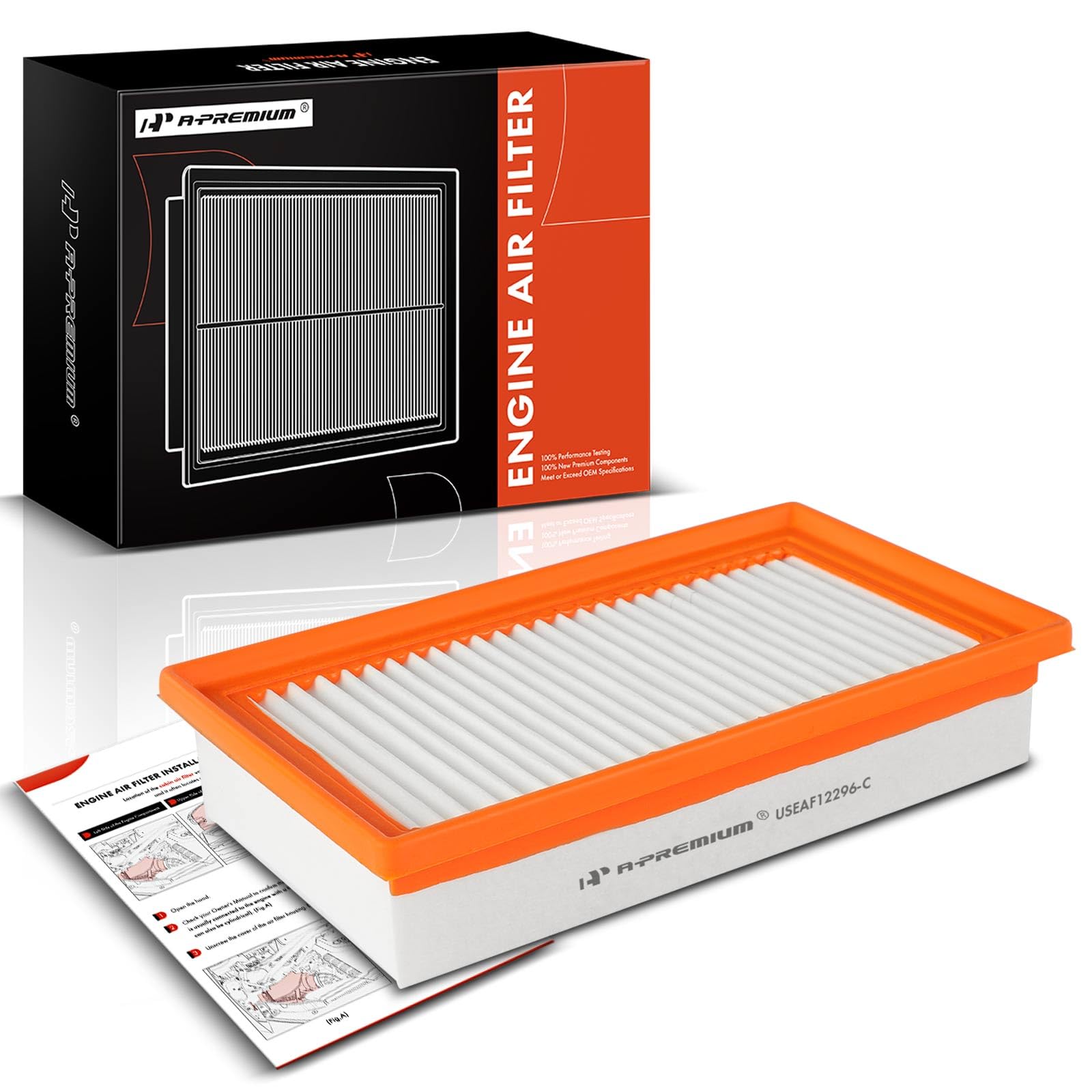 A-Premium Front Engine Air Filter Compatible With Hyundai Accent 2018-2022 & Kia Rio 2018-2023, 1.6L, Replace# 28113H9100, 28113