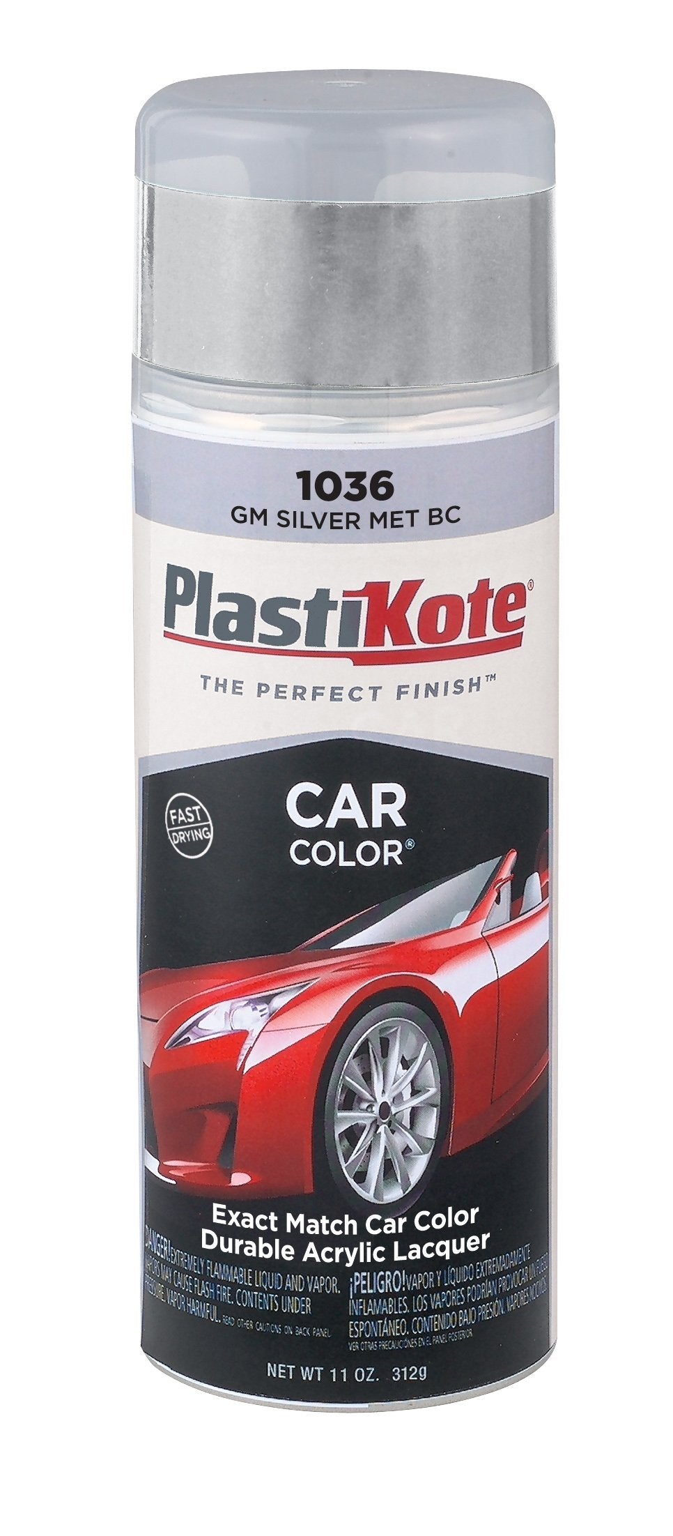 Plastikote 1036 Gm Silver Metallic Base Coat Automotive Touch-Up Paint - 11 Oz.