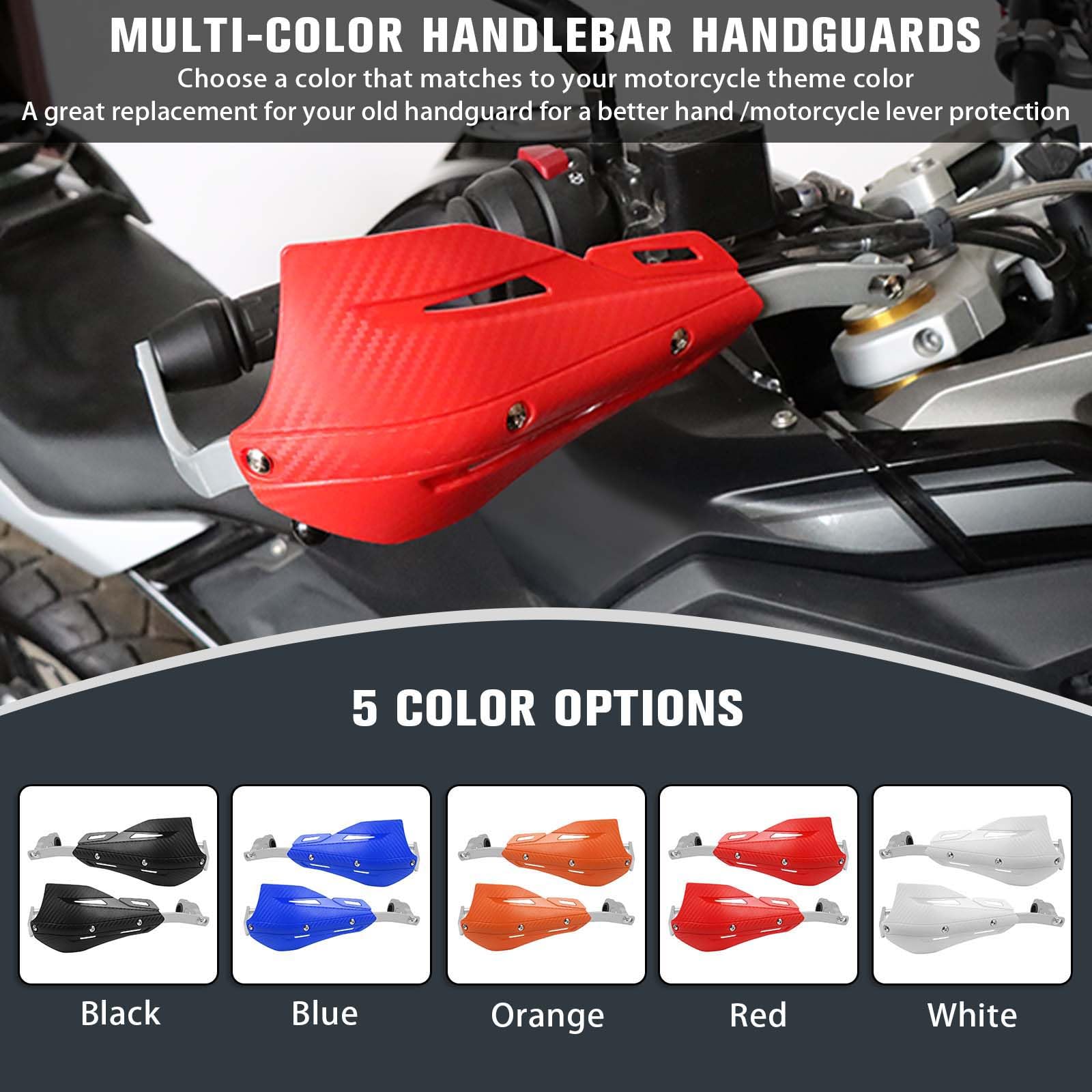 Chifun Handguard For 7/8' 22Mm And 1 1/8' 28Mm Motorcycle Handlebar Brake Lever Protection Hand Guard Cnc Aluminum Compatible With Atv Motorbike Motocross Supermoto Racing Dirt Pit Bike