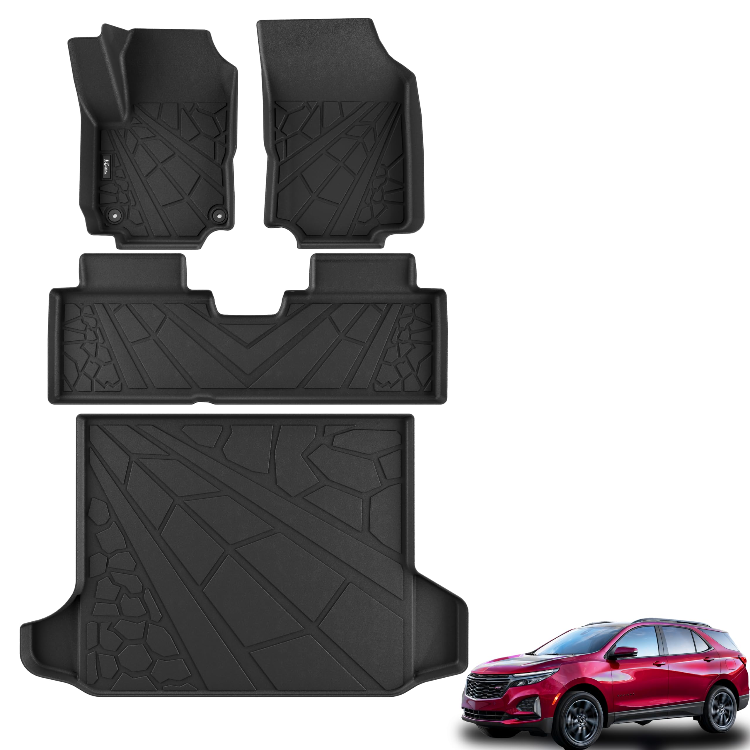 Karpal Floor Mats Fit For 2018-2024 Gmc Terrain/Chevy Equinox (Not For Ev) Custom Fit Tpe All Weather Car Accessories 1St&2Nd&Tr