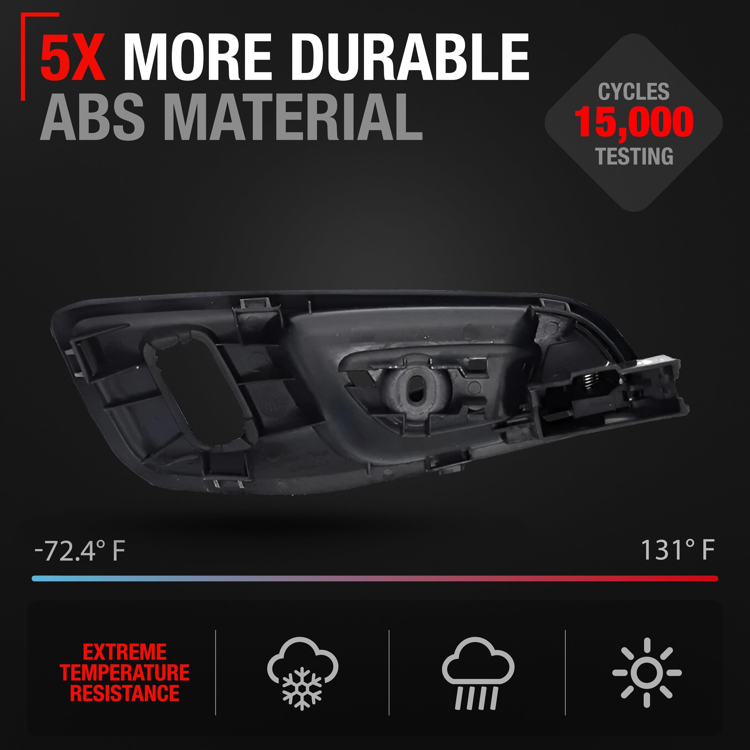 T1A Interior Front Driver Door Handle Replacement - Compatible With 2015-2023 Ford Transit - Textured Black, Plastic - Oem Bk2Z-