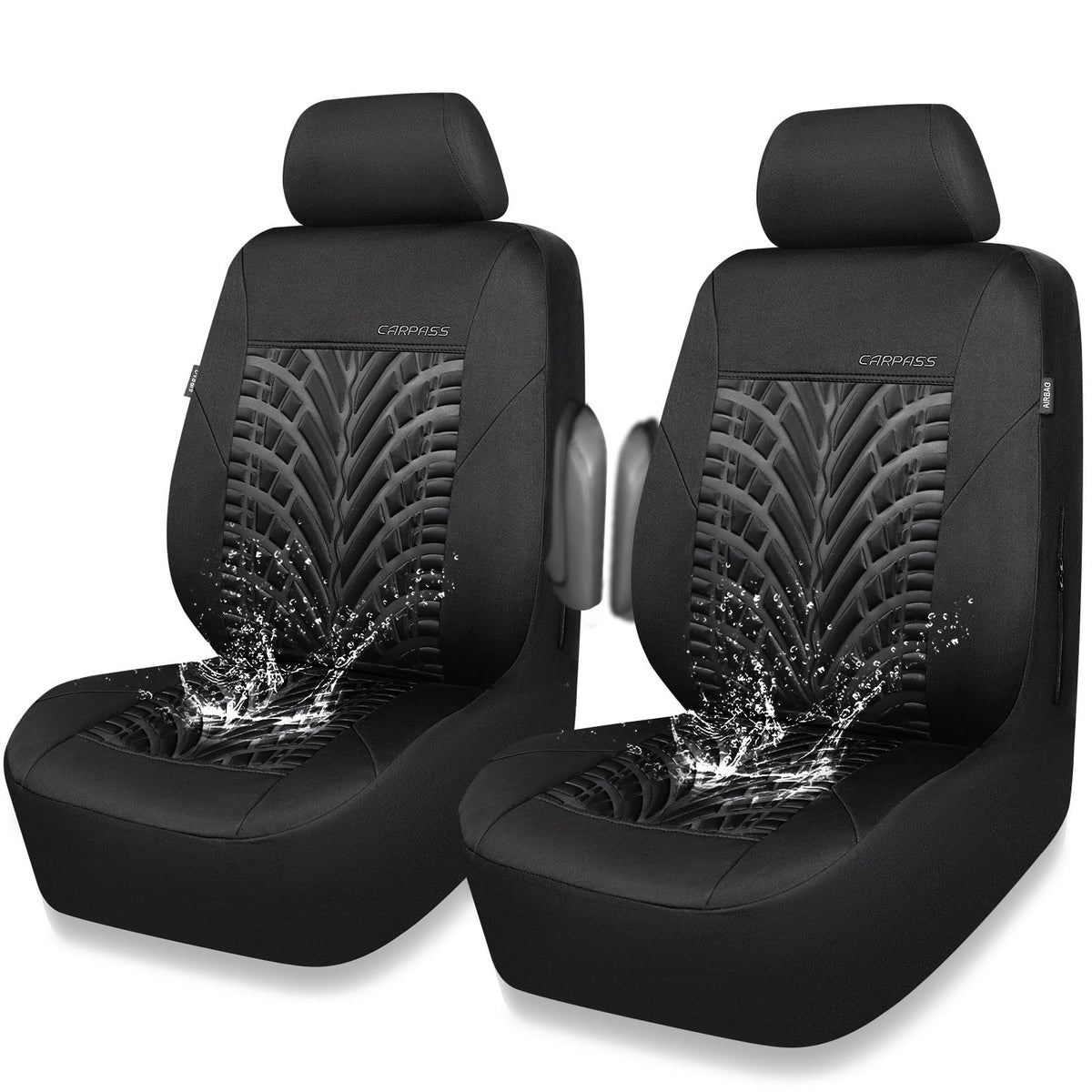 CAR PASS Neoprene Waterproof Seat Covers,Wetsuit Car Seat Covers Front Seats Universal Fit for Vans, Truck, SUV Two Front Only, 
