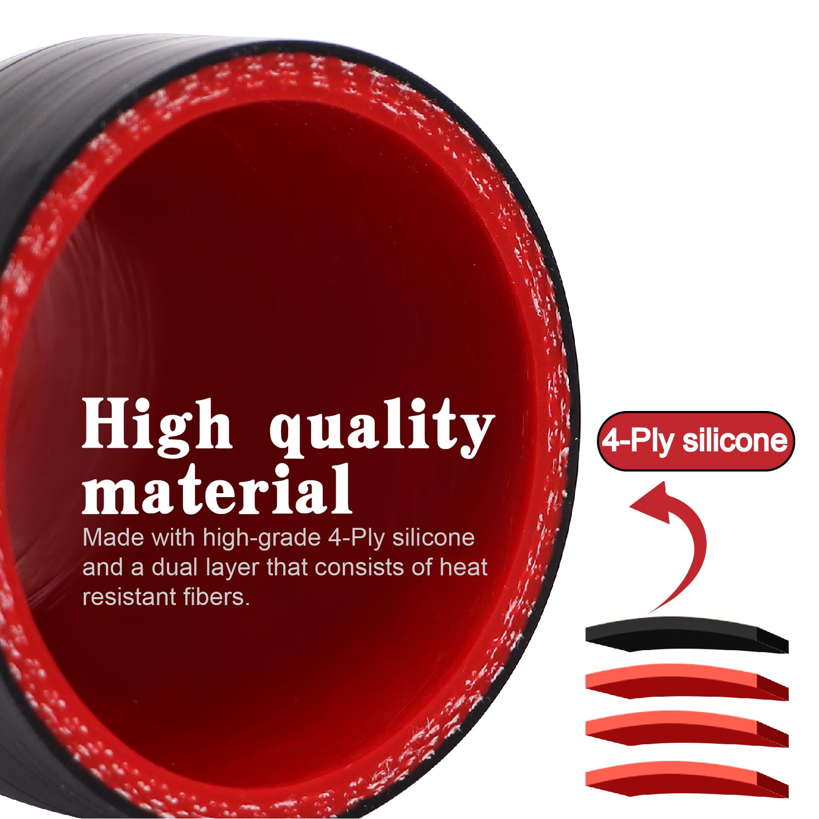 Taukealugs Straight Reducer Coupler Silicone Hose ID 1-3/4inch to 2-1/2inch 4-Ply with Stainless Steel T-Bolt Clamp for Automoti