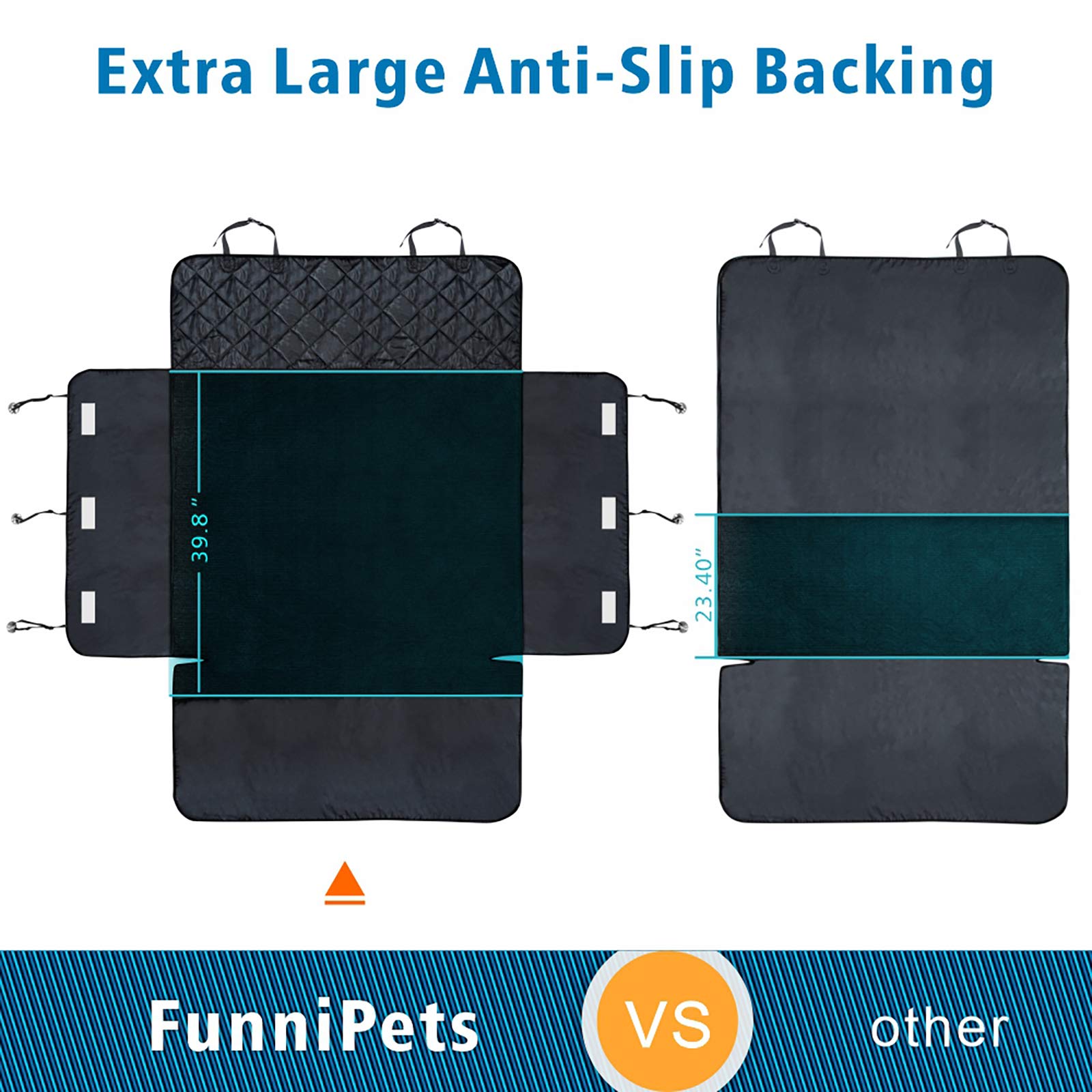 Funnipets Suv Cargo Liner For Dog, Water-Resistant Dog Cargo Liner With Side Flaps Protector, Non-Slip Dog Trunk Cover With Bumper Flap For Suvs Sedans Vans, Universal Fit Large Size, Black