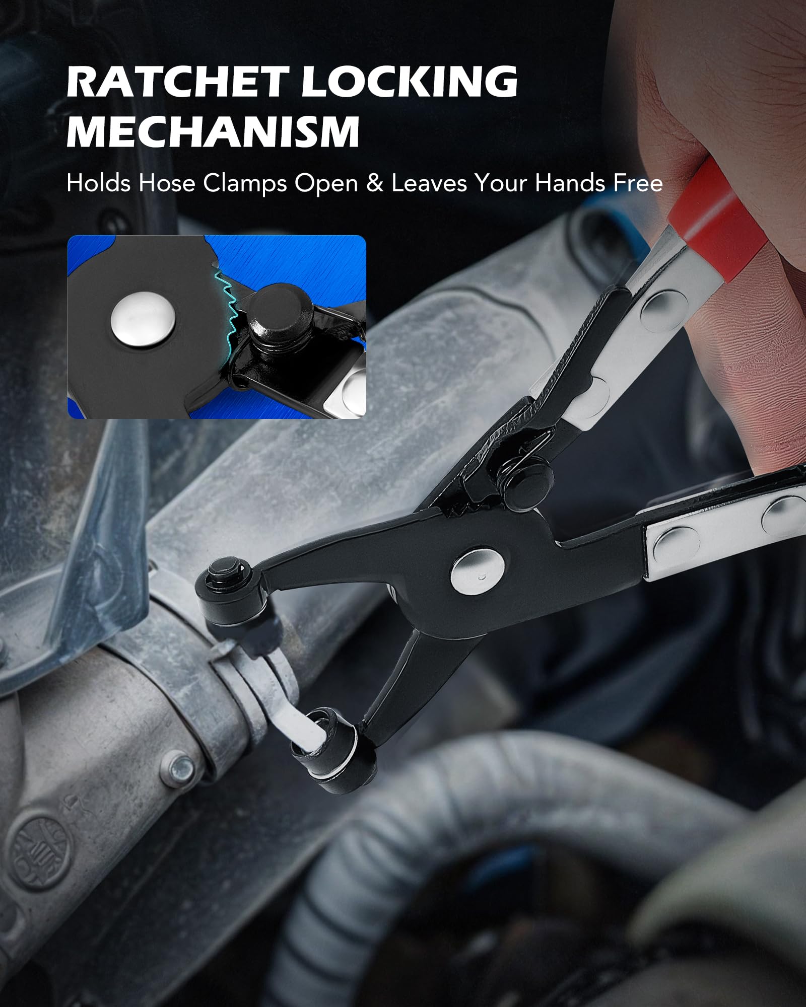 Orion Motor Tech Hose Clamp Pliers, Long Reach Wire Spring Hose Clamp Pliers Remover For Automotive Coolant Radiator Heater And