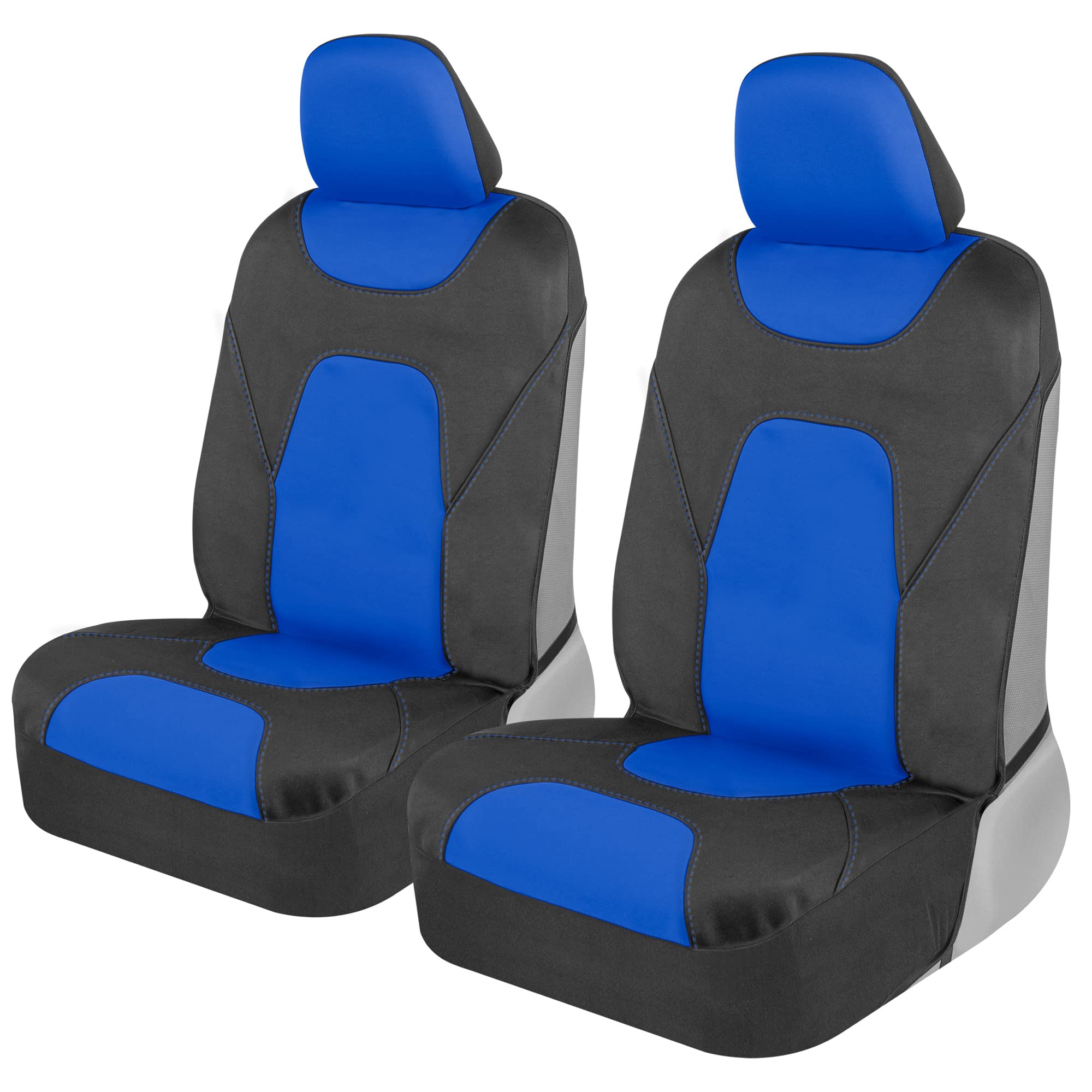 Motor Trend Aquashield Car Seat Covers For Front Seats, Blue - Two-Tone Waterproof Seat Covers For Cars, Neoprene Front Seat Cov