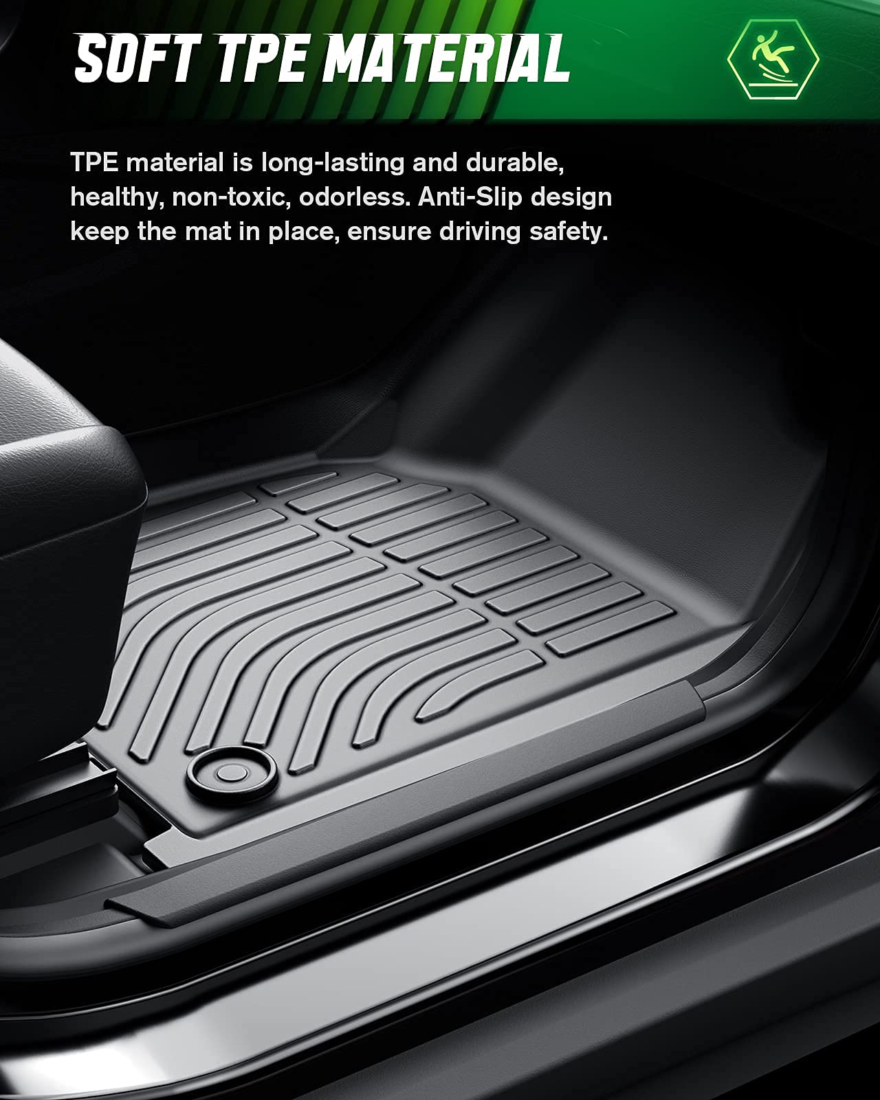 Viwik Floor Mats Fit For Toyota Prius 2023 2024, Tpe Floor Liners All Weather Custom Car Mats Full Set 1St & 2Nd Row, Automotive Accessories For Prius 2023 2024 Odorless Non-Slip Waterproof