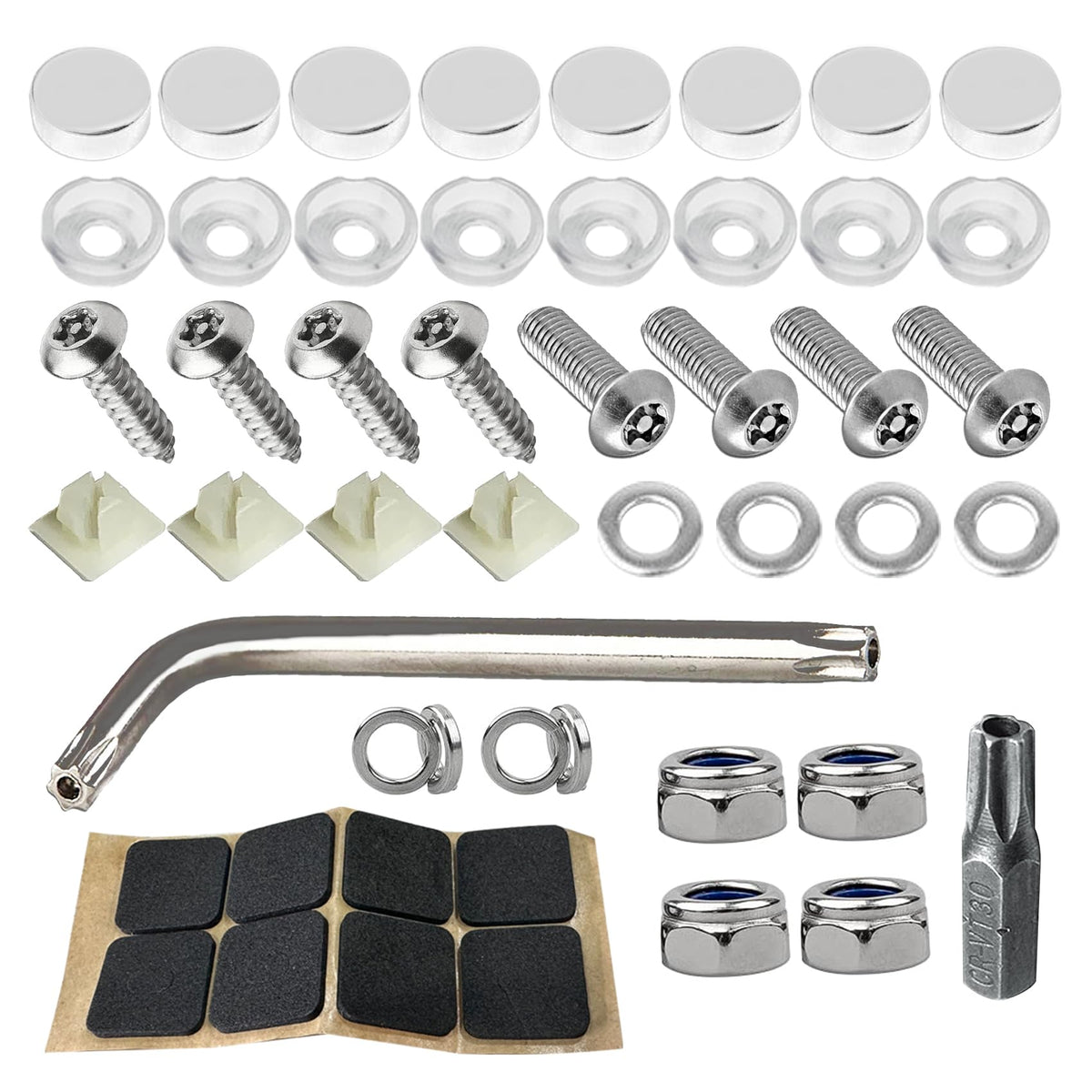 WINUERK Anti Theft License Plate Screws, Tamper Resistant Licence Plate Kit, 1/4''(M6) Security Screws, Rust Proof Stainless Ste
