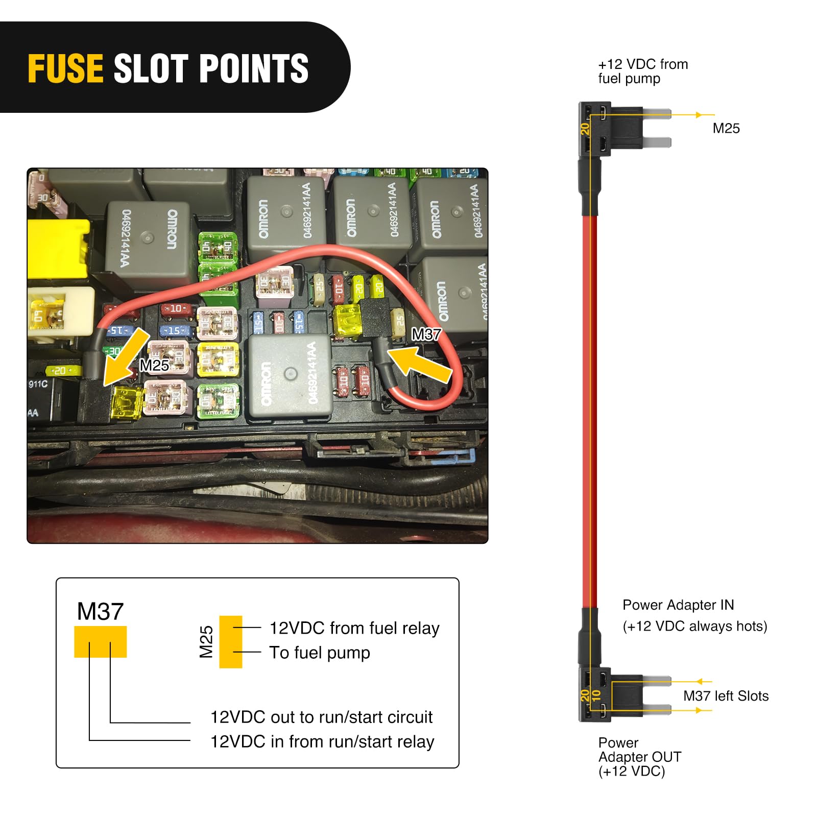 Nilight Fuse Adapter Fuses Holder Tipm Bypass 14Awg Wire 20 Amp Repair Fuel Pump Relay Cable Compatible With Dodge Ram 1500 2500