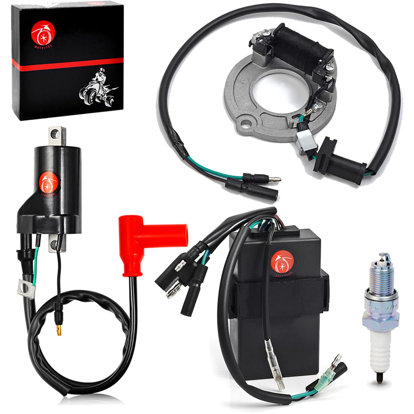 Ignition Coil Stator CDI Box Spark Plug For Honda CR80R CR80RB 1996-2002 CR85R CR85RB 2003-2004 31120-GBF-831 30410-GBF-831