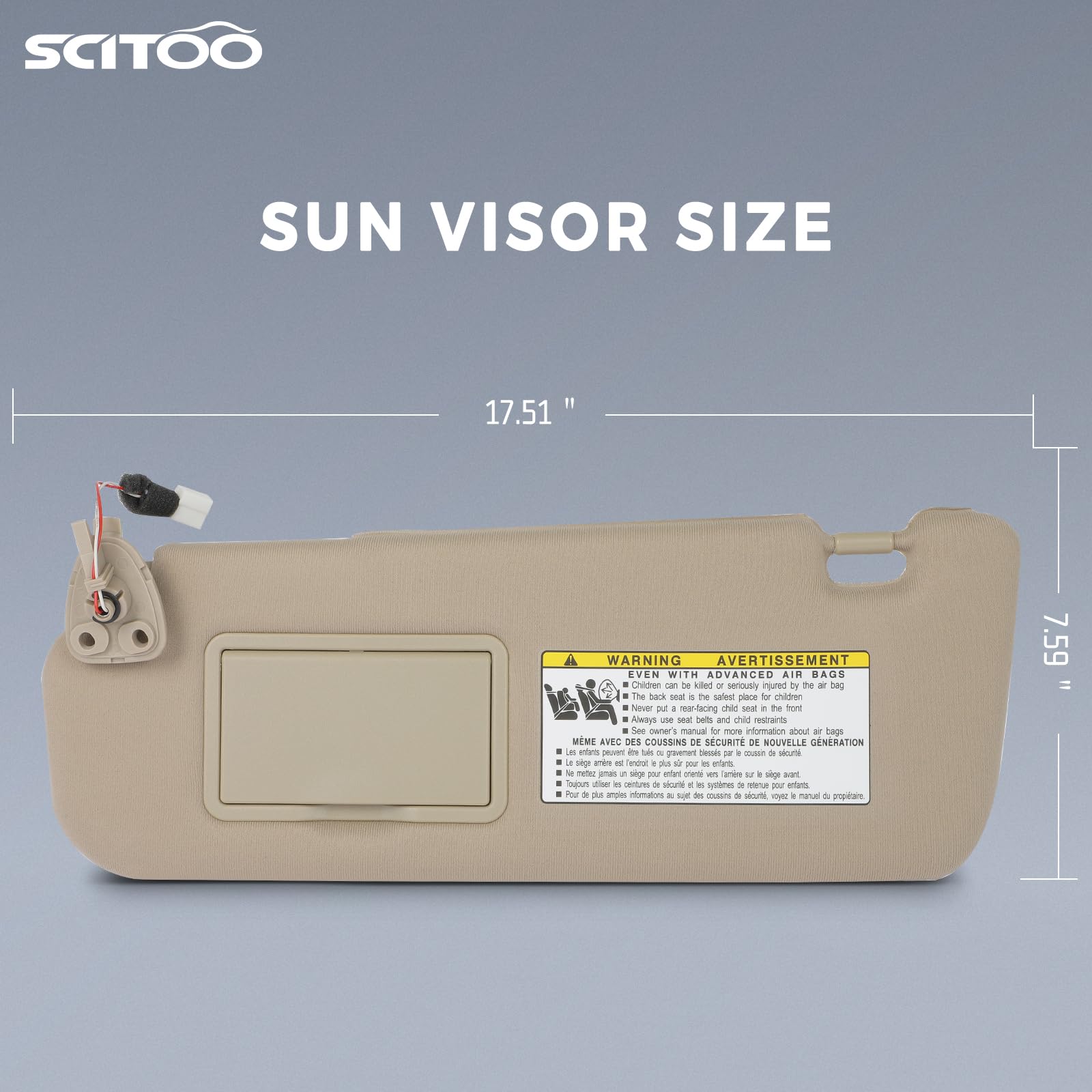 Scitoo Left Driver Side Sun Visor Assembly With Sunroof Compatible For 2005 2006 2007 2008 For Hyundai Sonata Beige Car Sun Viso