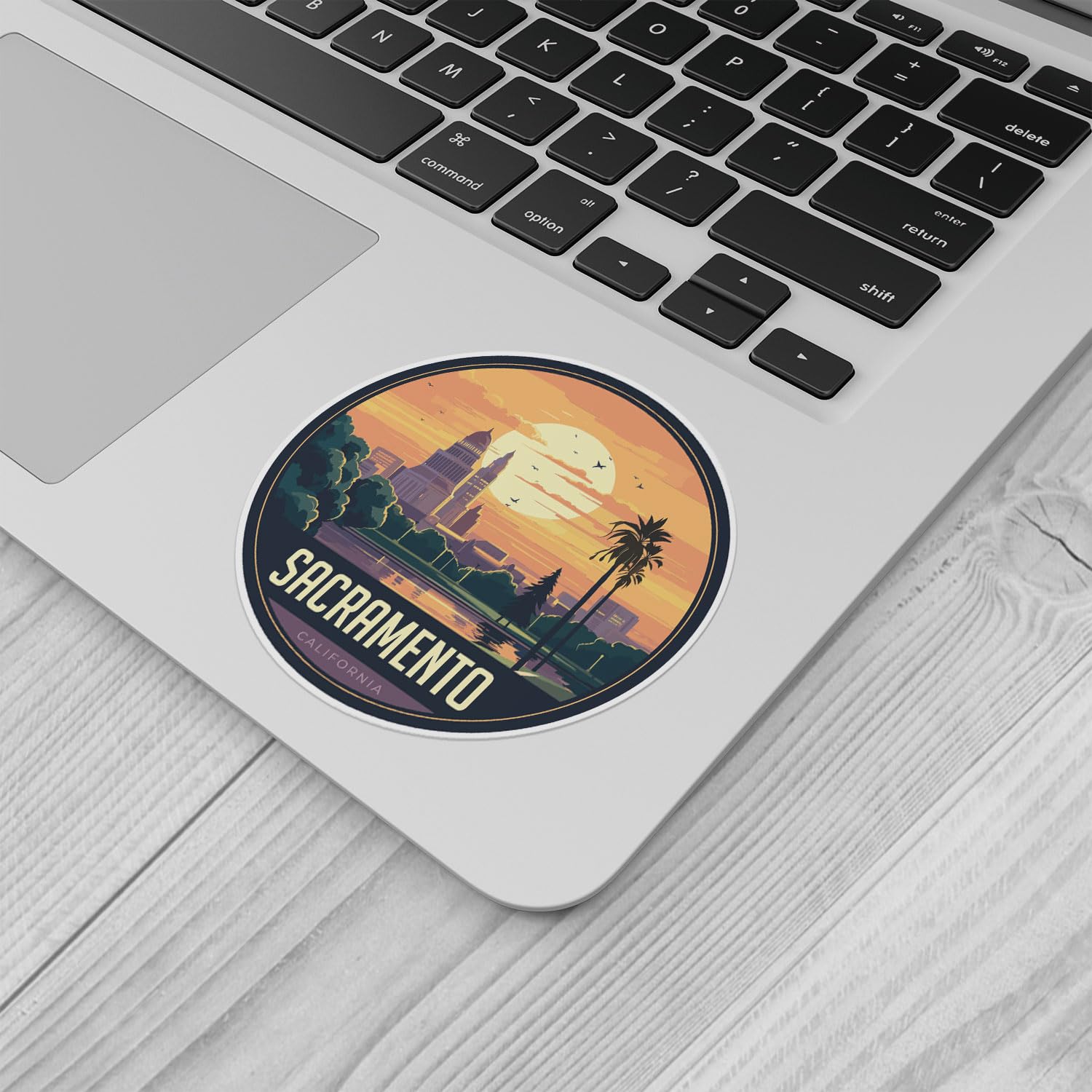 Sacramento City Sticker - Waterproof Vinyl Decal for Car Bumper, Laptop, Water Bottle, Wall, and Window, Size - 3'' Longer Side