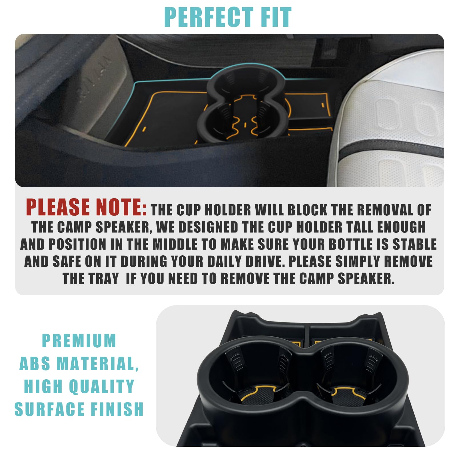 Bestevmod Upgraded V3 Armrest Storage Box And Cup Holder Lower Center Console Organizer Tray With Pvc Trim Removable Coin Holder